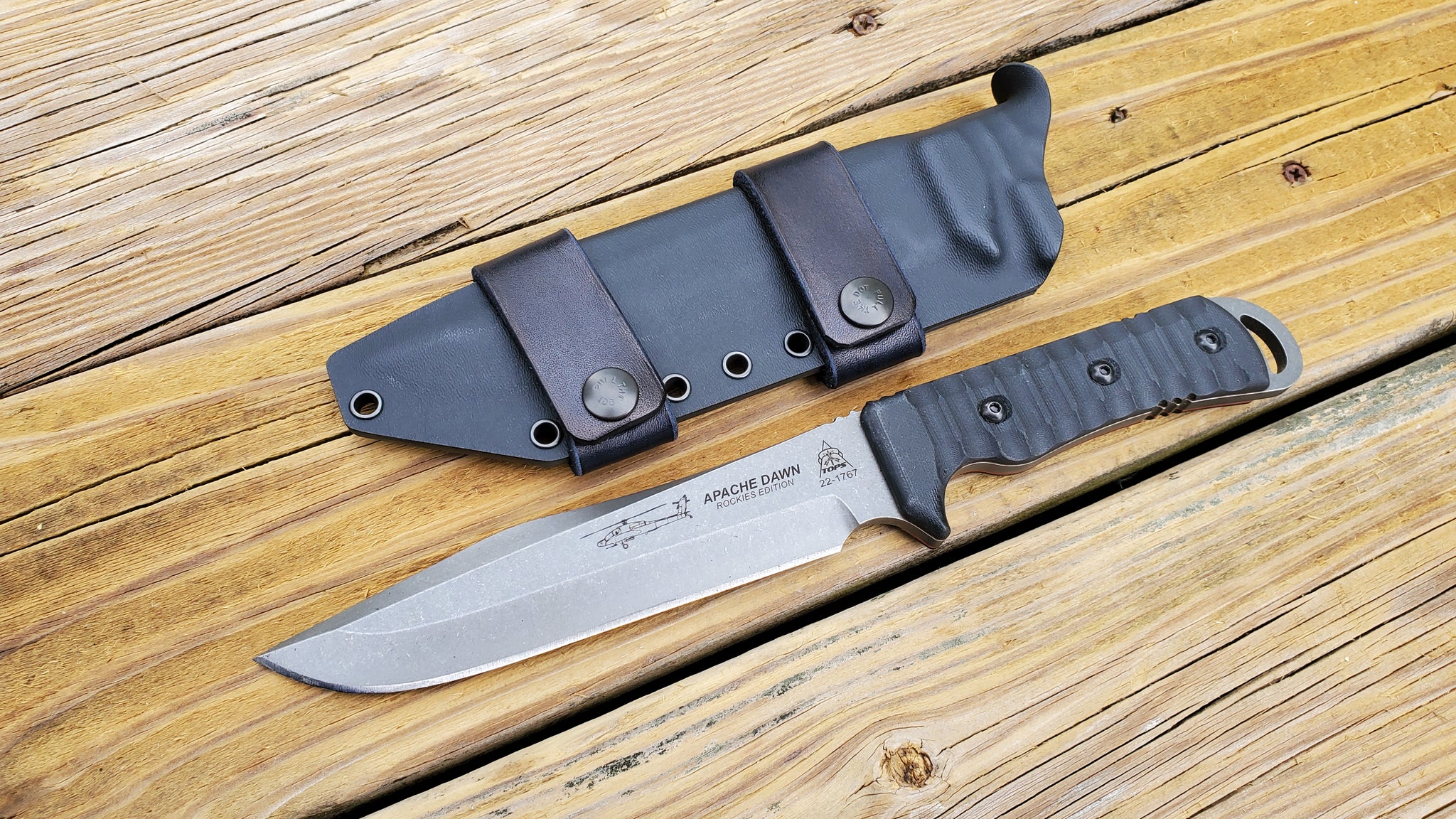 TOPS APACHE DAWN Custom Kydex Sheath Taco Scout Carry
