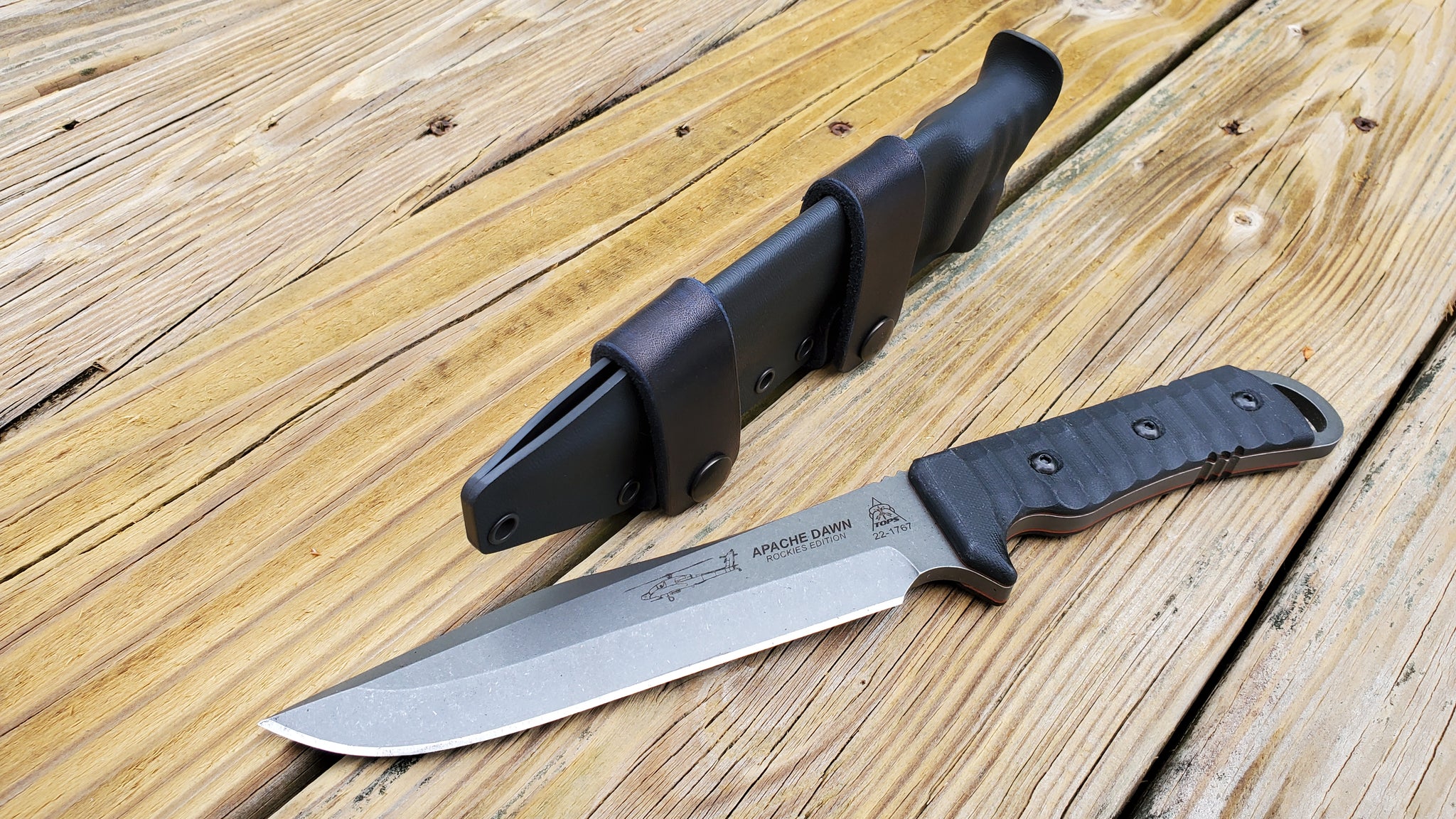 TOPS APACHE DAWN Custom Kydex Sheath Taco Scout Carry