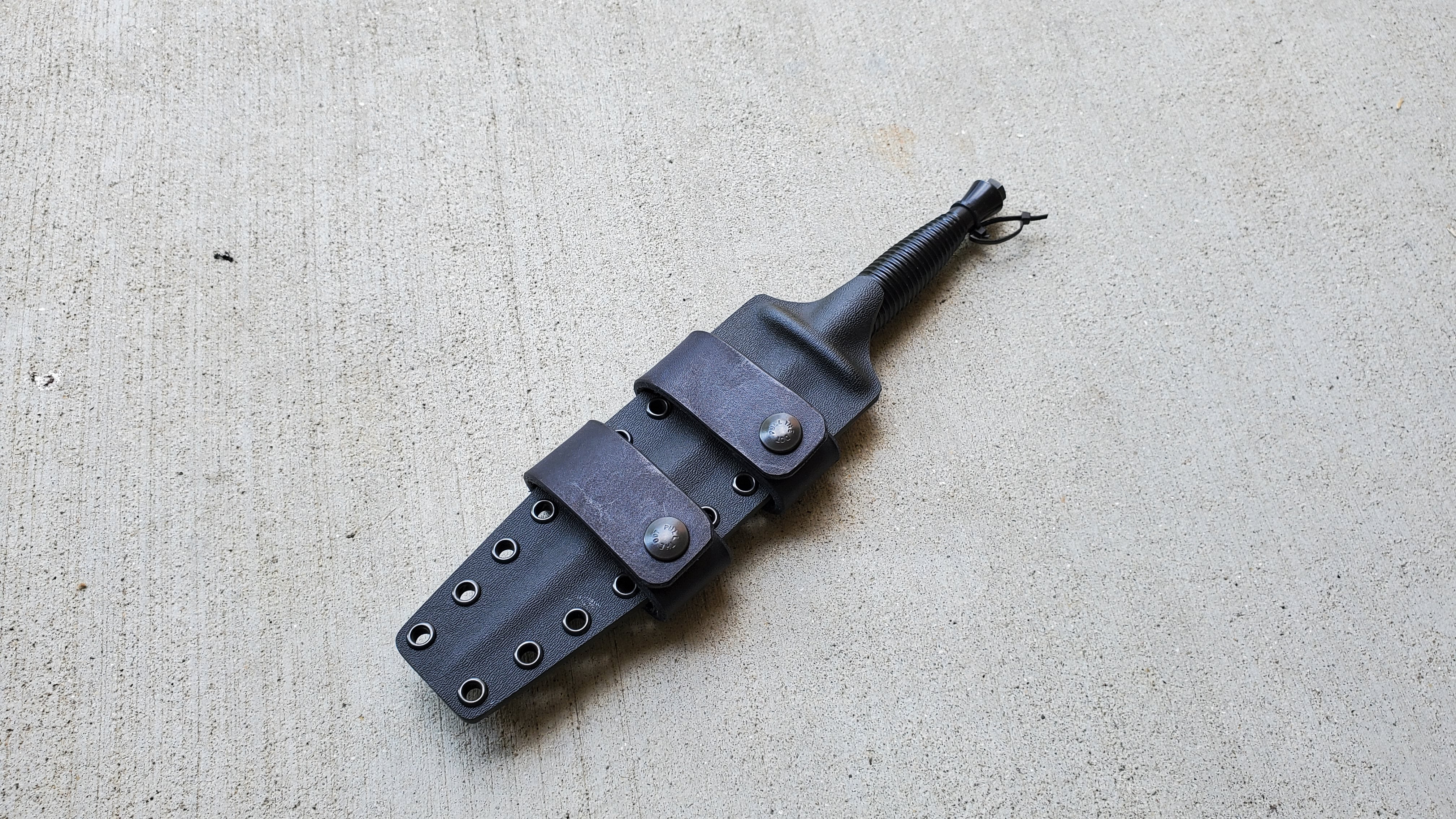 Fairbairn sykes commando pancake style Kydex sheath, Scout Carry Leath