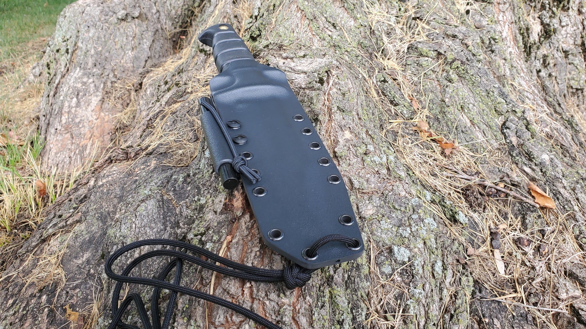 Ontario SP1-95 Combat Knife Pancake Style Sheath with Firesteel holder & Beltloop