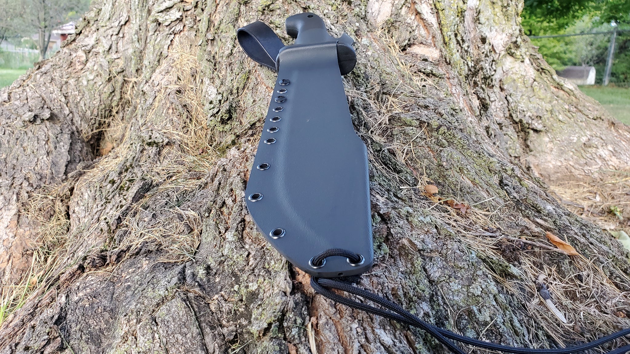 COLD STEEL "BLACK BEAR BOWIE" Kydex Taco Sheath with Leather Dangler