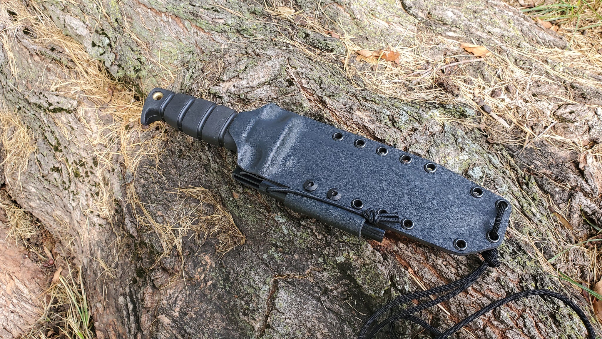 Ontario SP1-95 Combat Knife Pancake Style Sheath with Firesteel holder & Beltloop