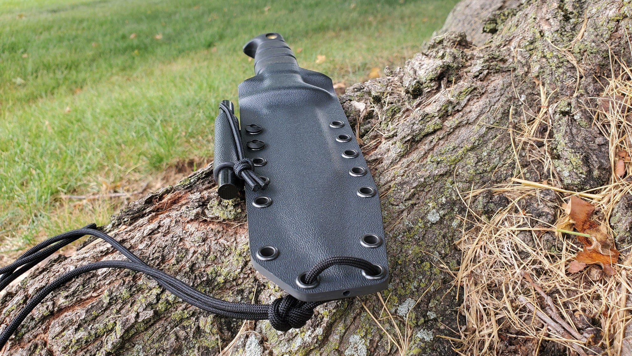 Ontario SP1-95 Combat Knife Pancake Style Sheath with Firesteel holder & Beltloop