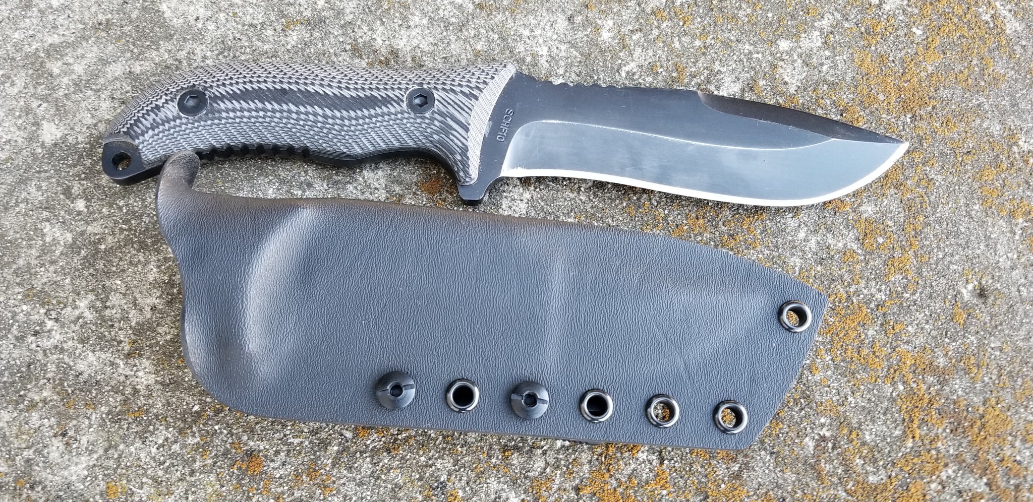 Schrade SCHF10 Taco Style custom Kydex sheath plus Tek-lok