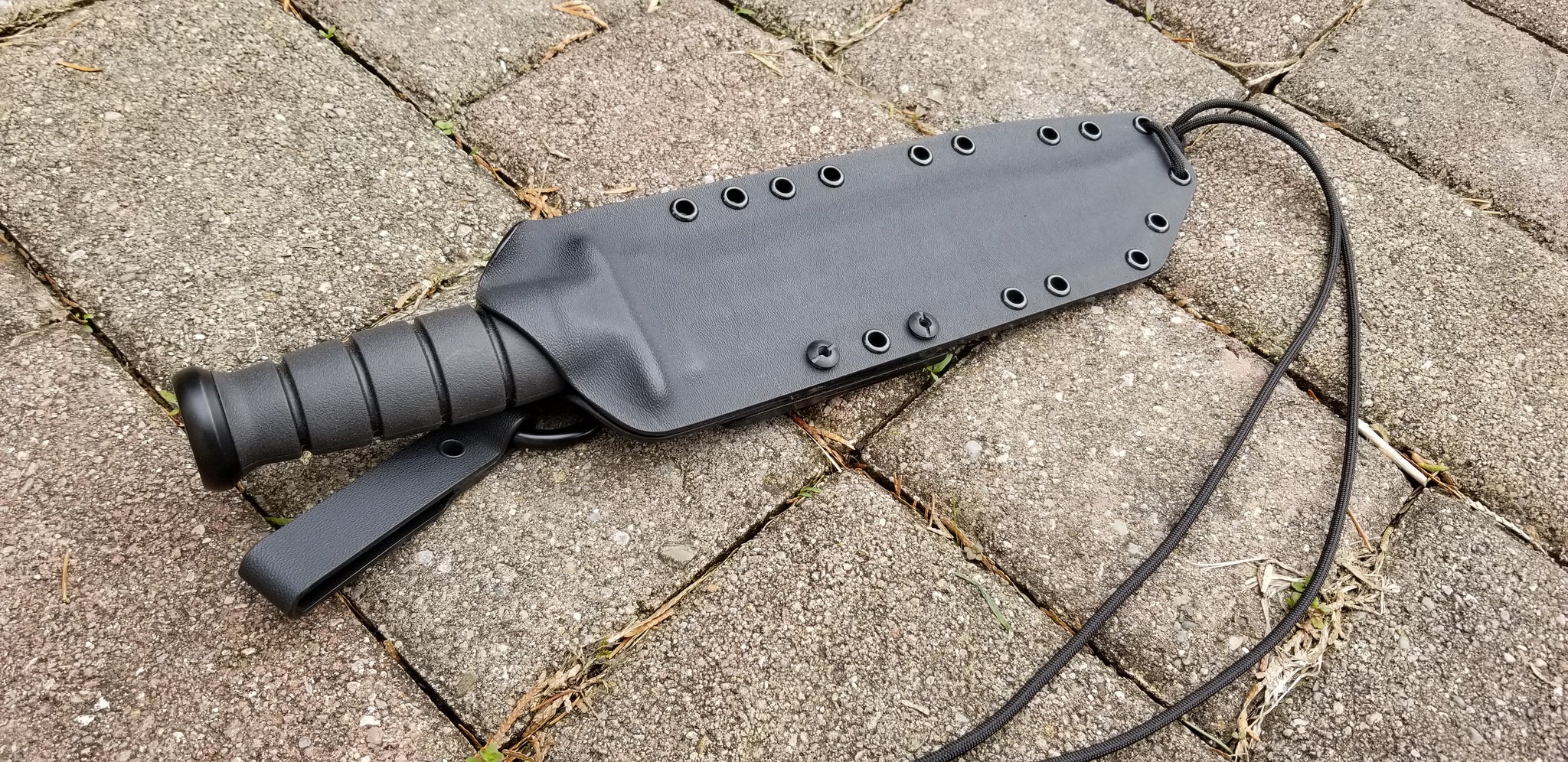 Ka-Bar " BIG BROTHER" Custom Pancake style Kydex sheath w/ Kydex Danlger