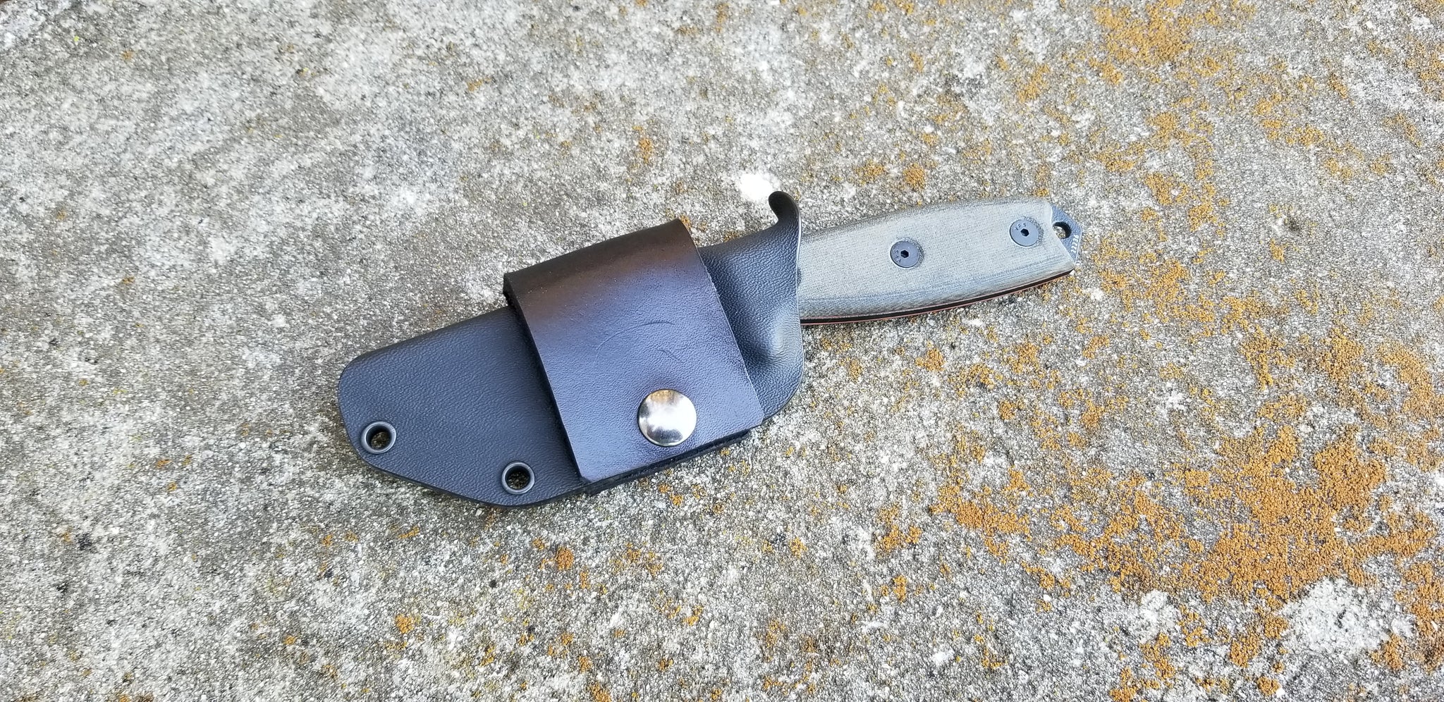 ESEE-3 CUSTOM Taco style KYDEX SHEATH w/ Wide Leather Scout Loop single snap