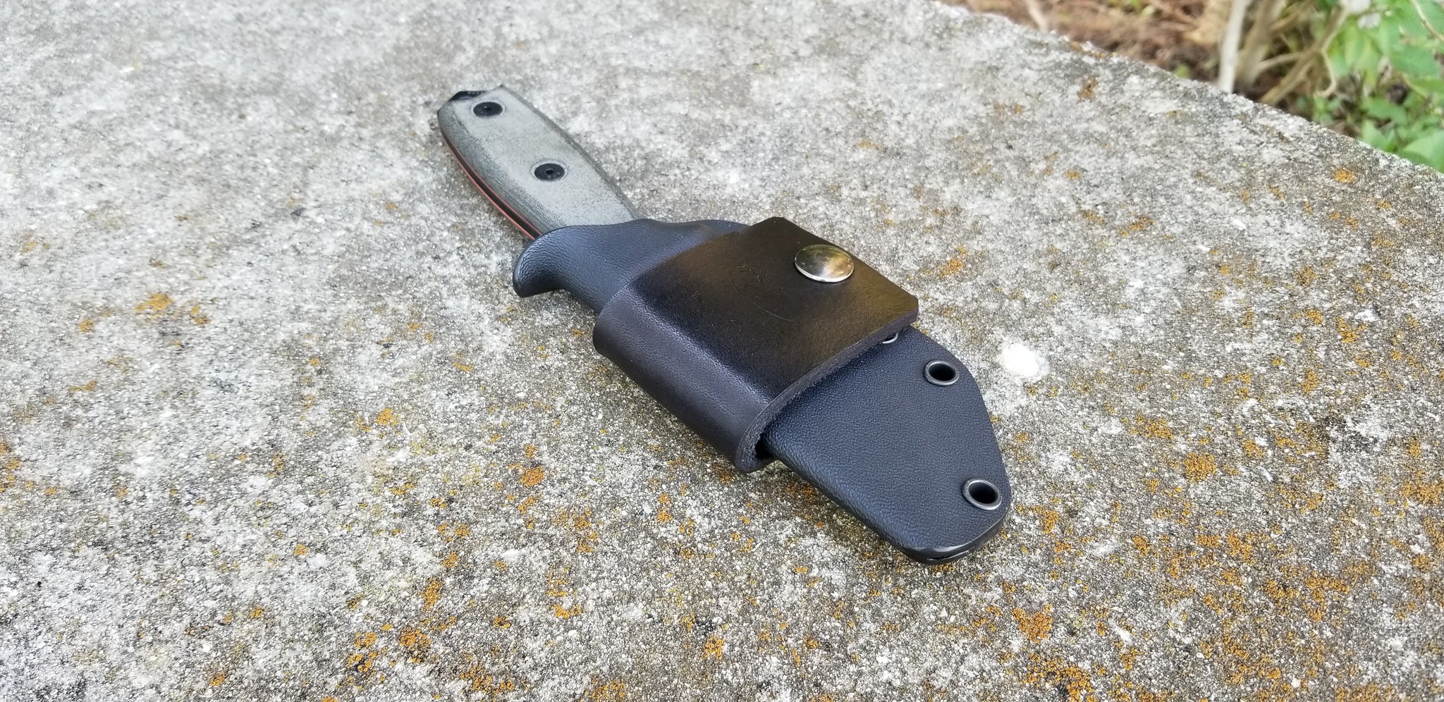 ESEE-3 CUSTOM Taco style KYDEX SHEATH w/ Wide Leather Scout Loop single snap