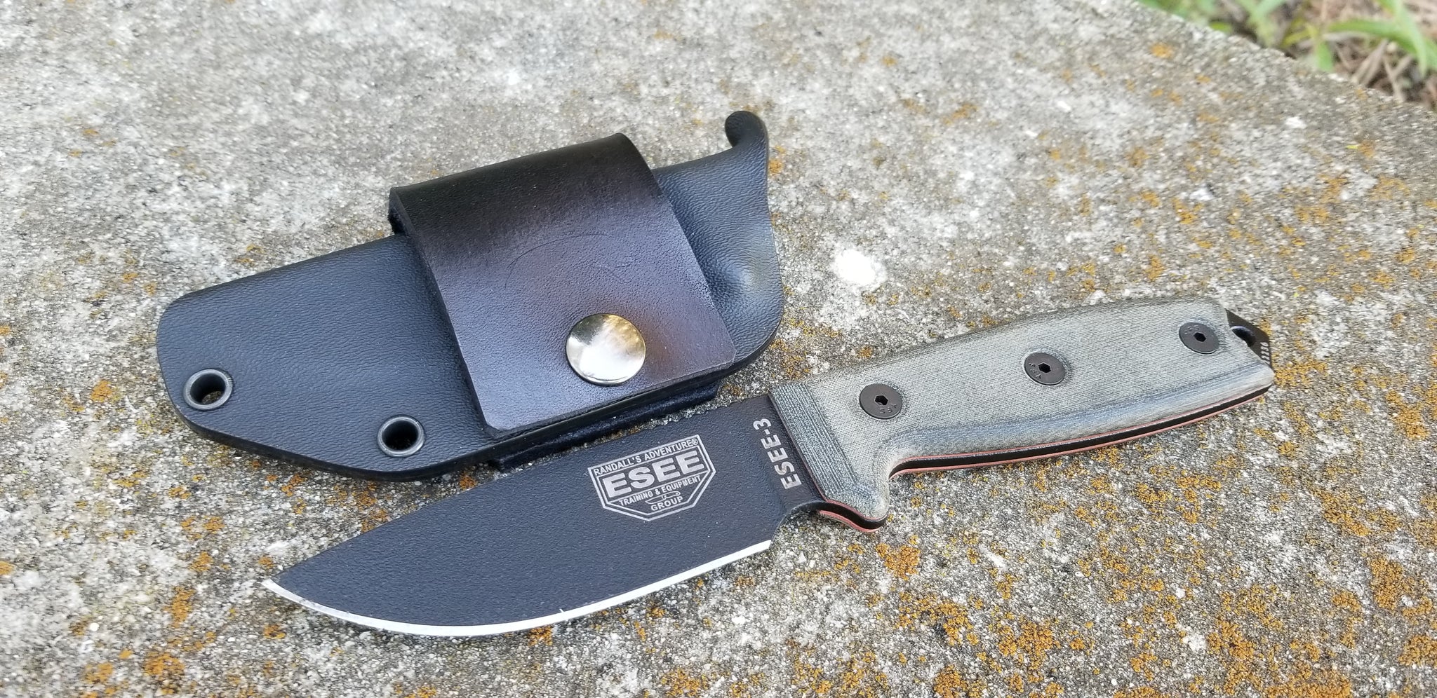 ESEE-3 CUSTOM Taco style KYDEX SHEATH w/ Wide Leather Scout Loop single snap