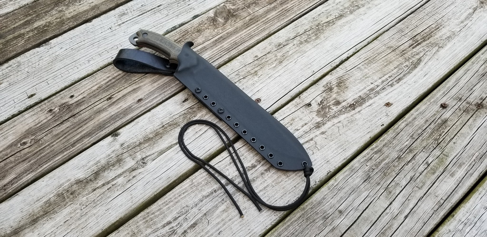 Buck Hoodlum Taco style Kydex Sheath with Leather Dangler