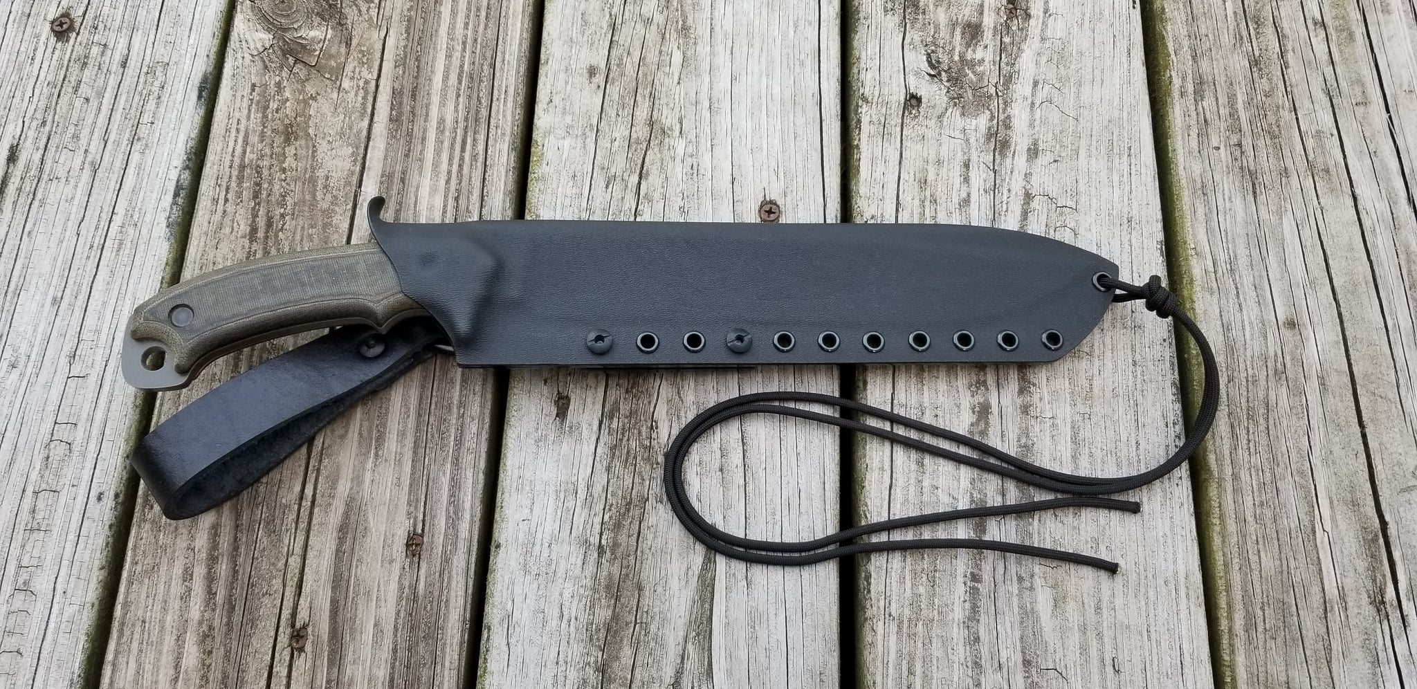 Buck Hoodlum Taco style Kydex Sheath with Leather Dangler