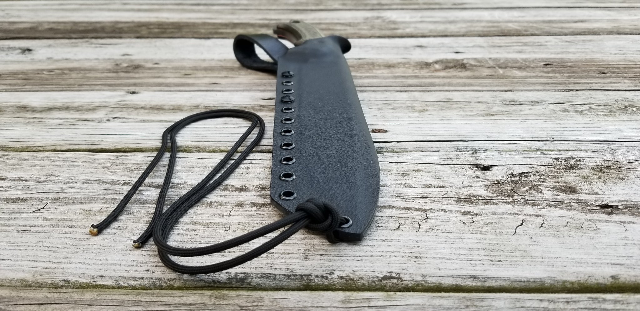 Buck Hoodlum Taco style Kydex Sheath with Leather Dangler