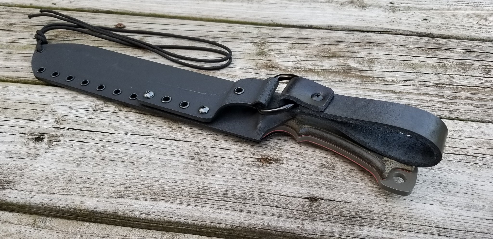 Buck Hoodlum Taco style Kydex Sheath with Leather Dangler