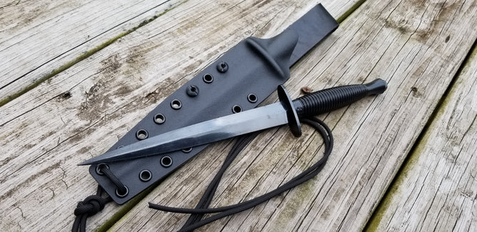 Fairbairn sykes commando custom Pancake style kydex sheath w/ Leather