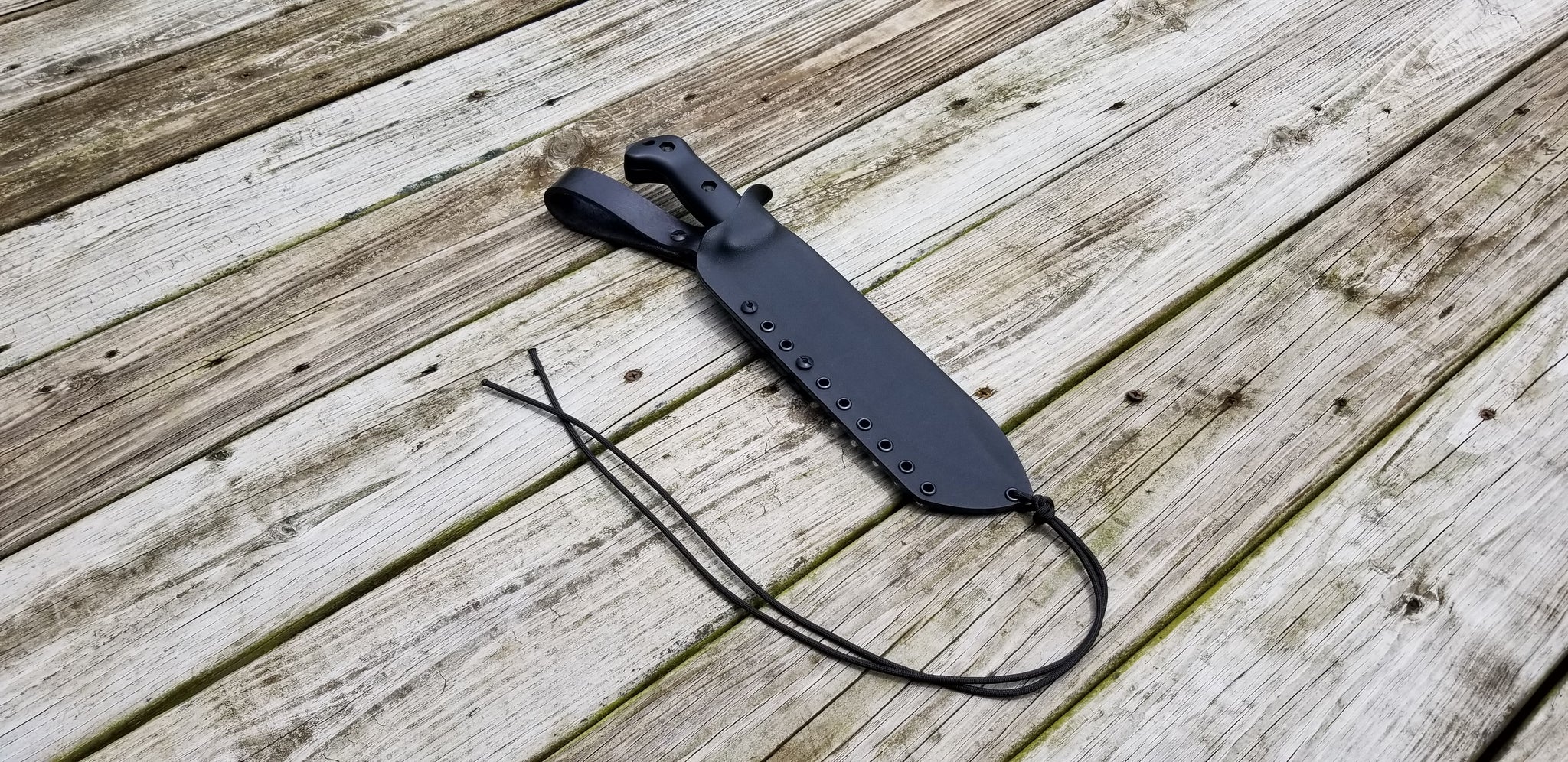 KA-BAR BK9 custom Taco style kydex sheath w/ leather Looped Dangler