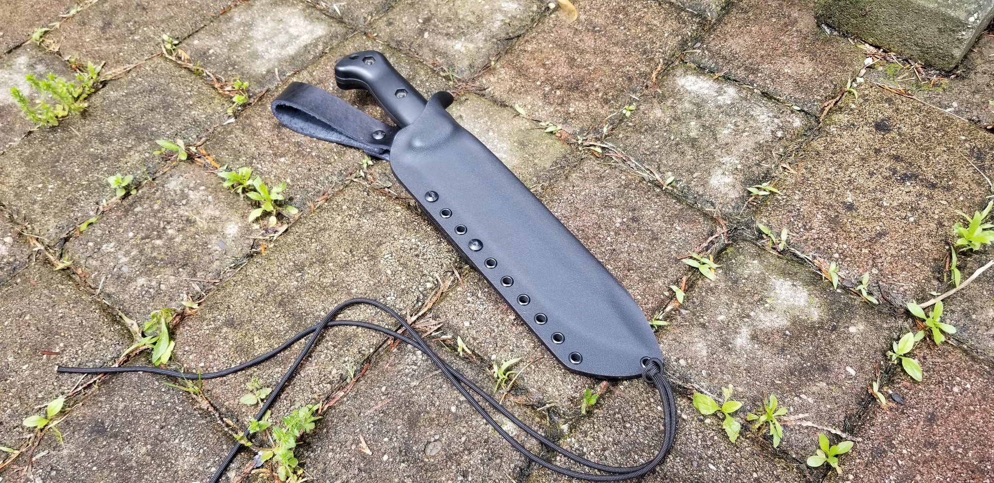 KA-BAR BK9 custom Taco style kydex sheath w/ leather Looped Dangler