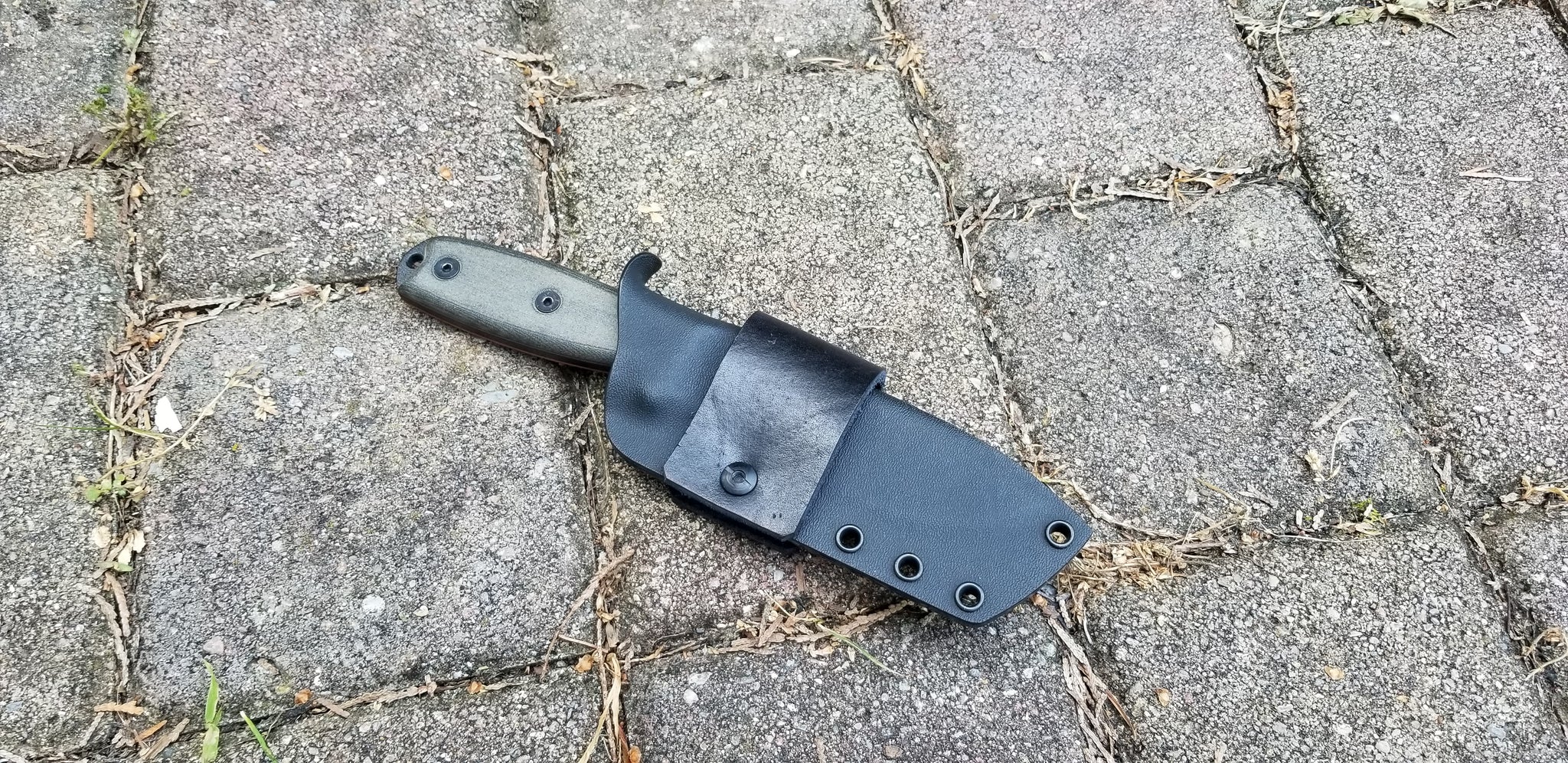 ESEE4 custom Taco style kydex sheath w/ Leather scout loop single snap