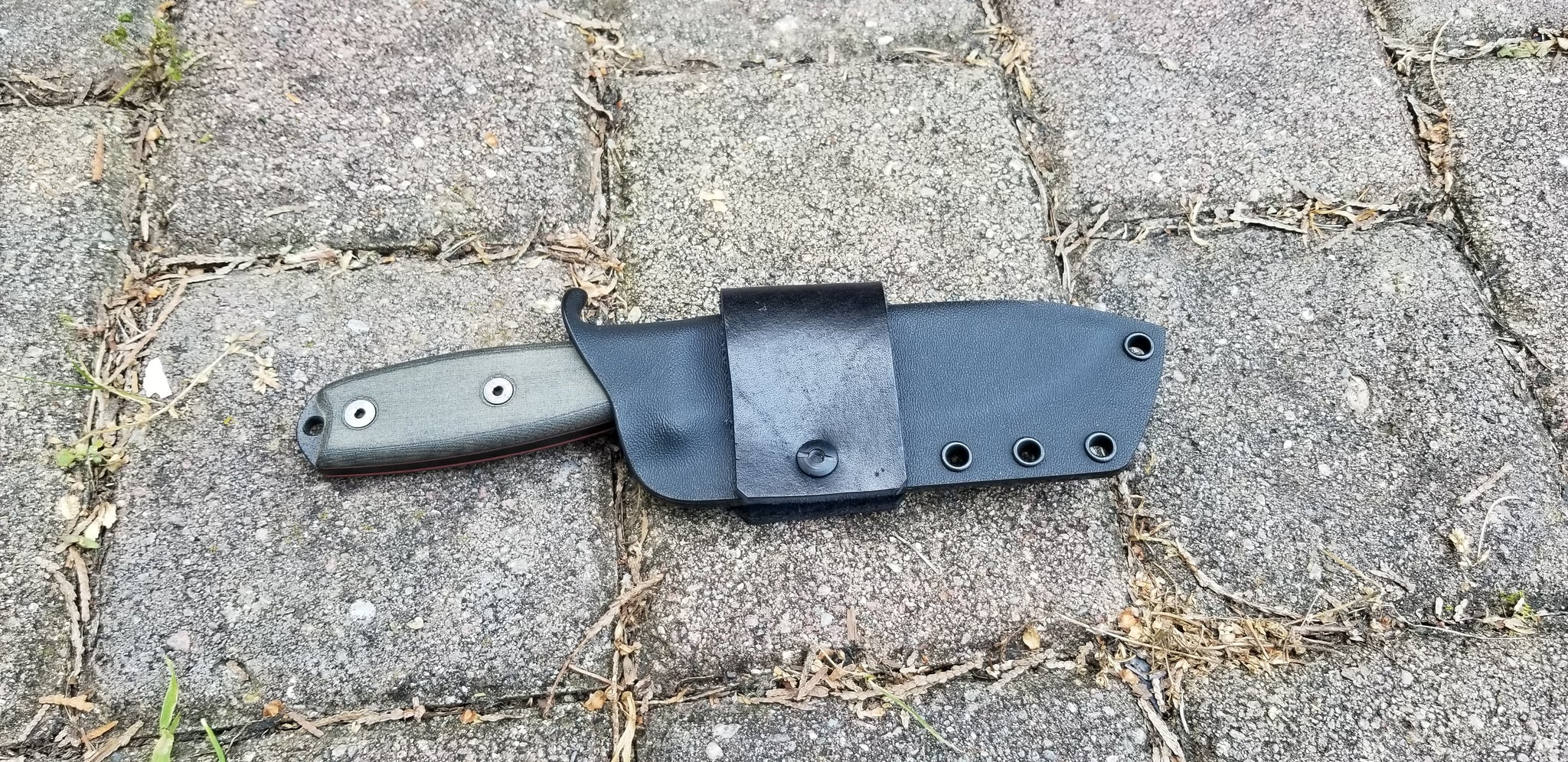 ESEE4 custom Taco style kydex sheath w/ Leather scout loop single snap