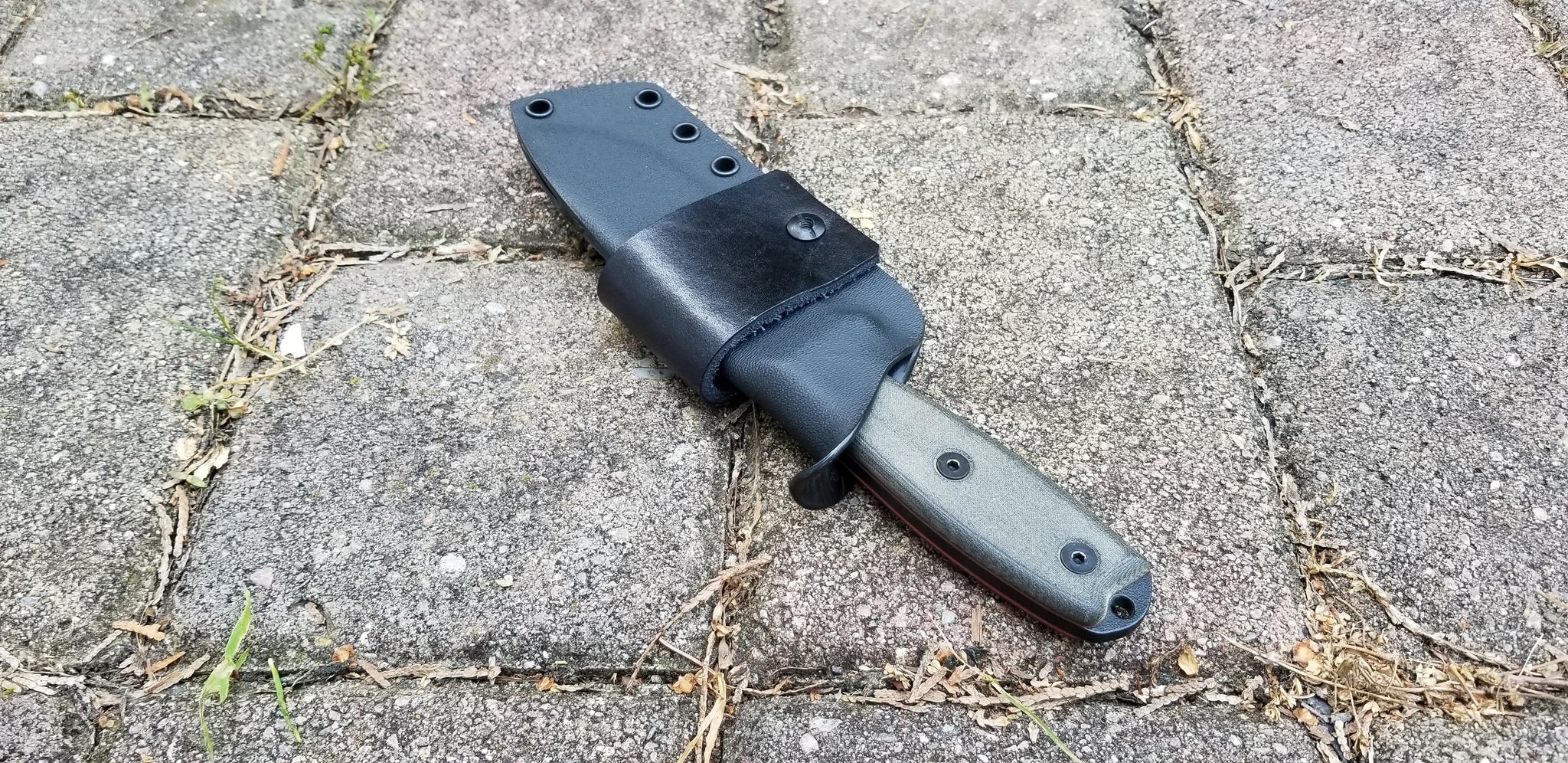 ESEE4 custom Taco style kydex sheath w/ Leather scout loop single snap