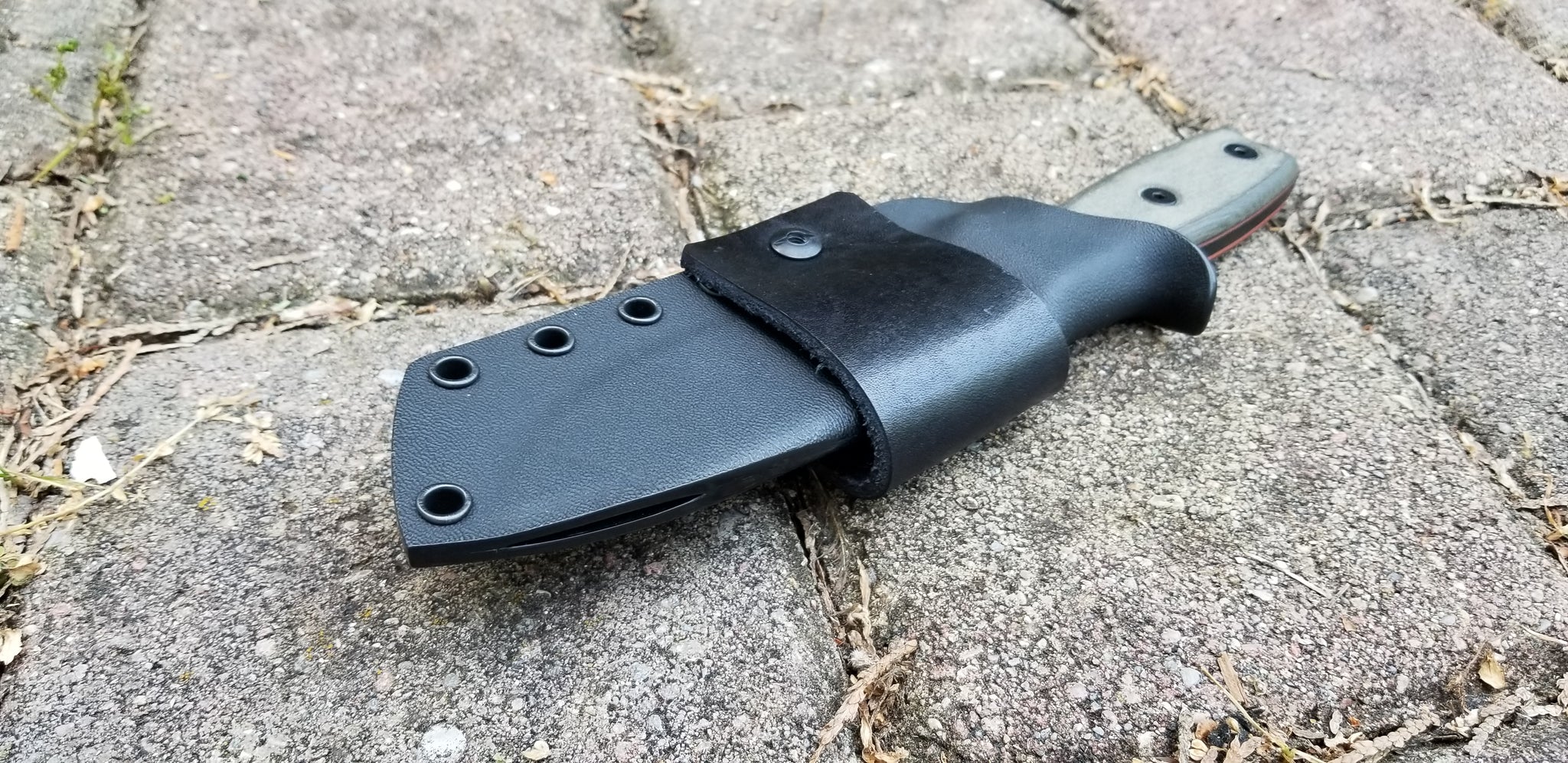 ESEE4 custom Taco style kydex sheath w/ Leather scout loop single snap