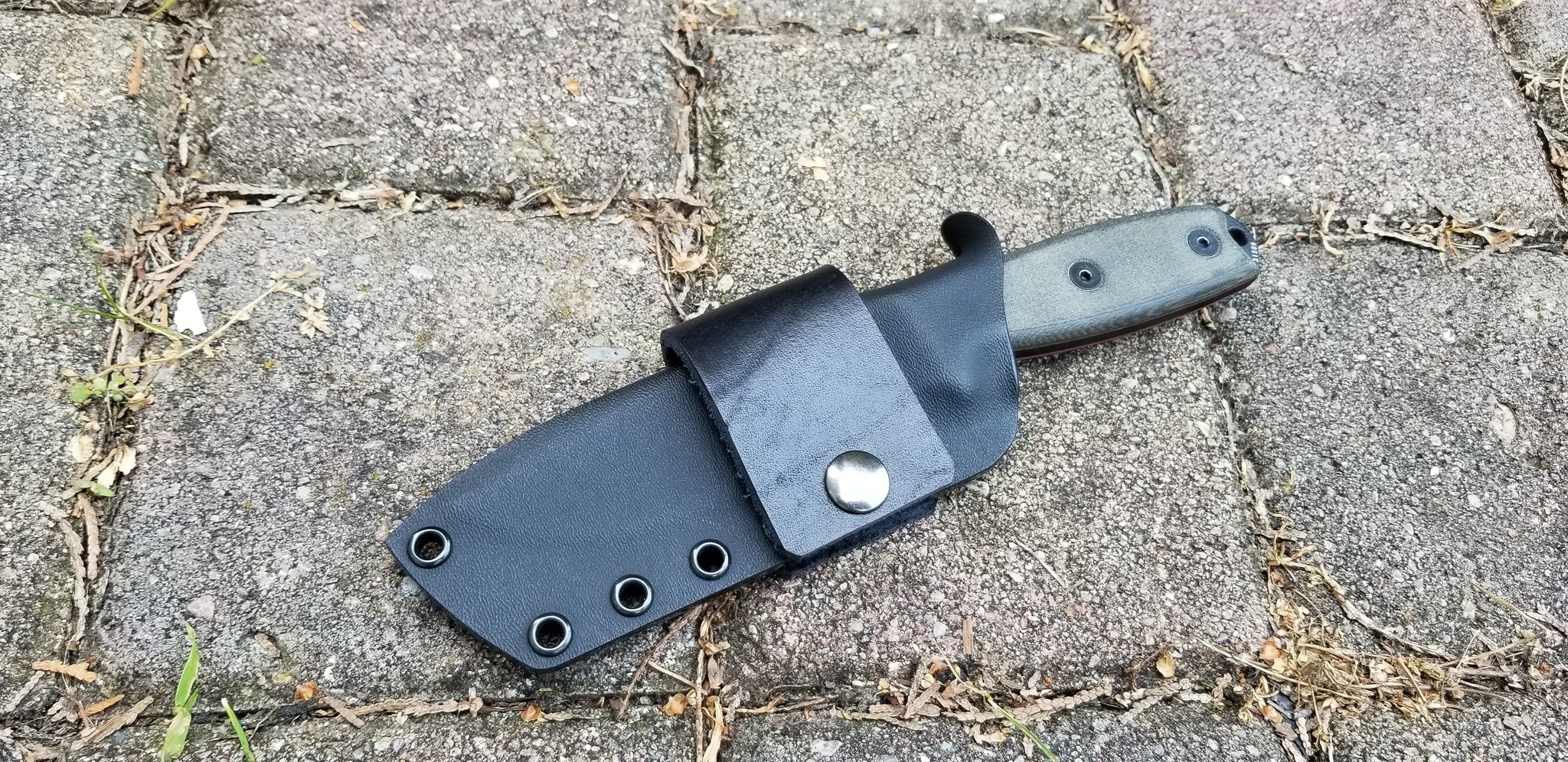 ESEE4 custom Taco style kydex sheath w/ Leather scout loop single snap