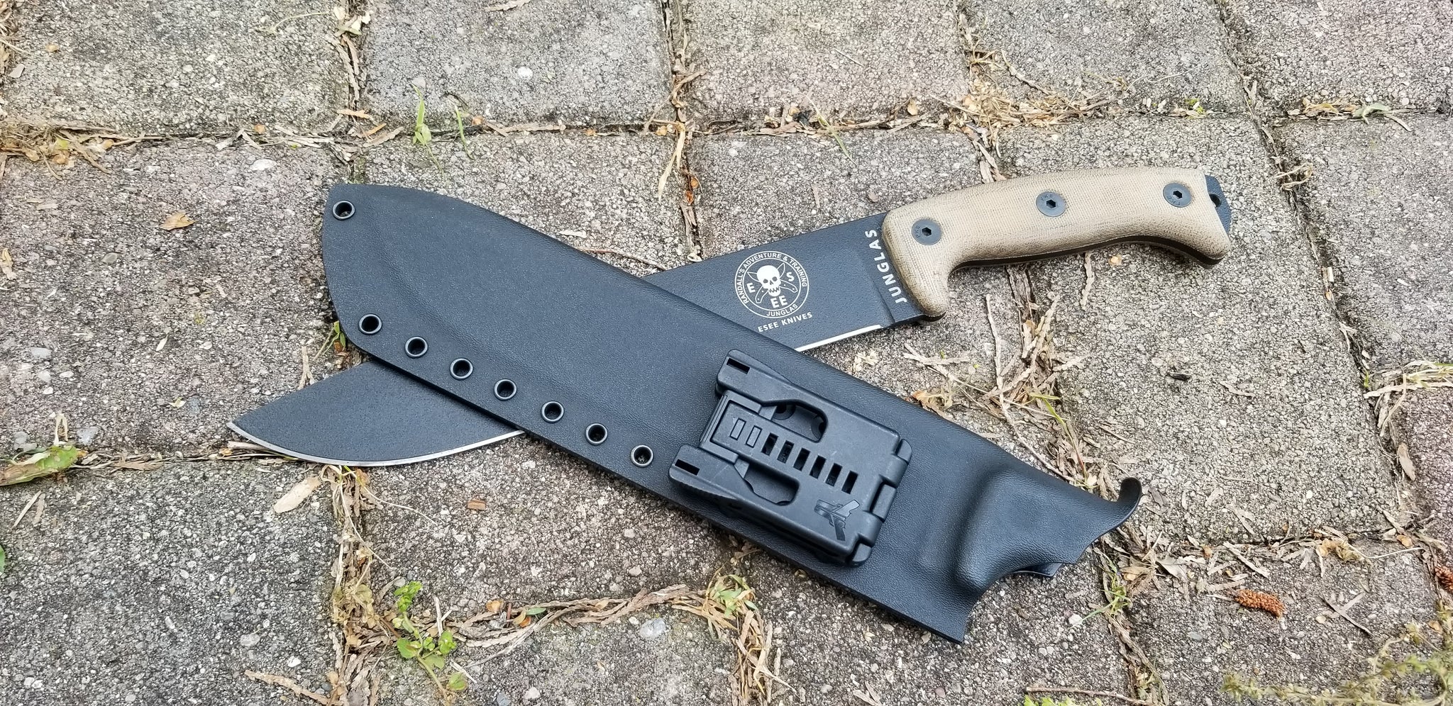 ESEE JUNGLAS custom Taco style Kydex sheath w/  adj. polymer belt clip