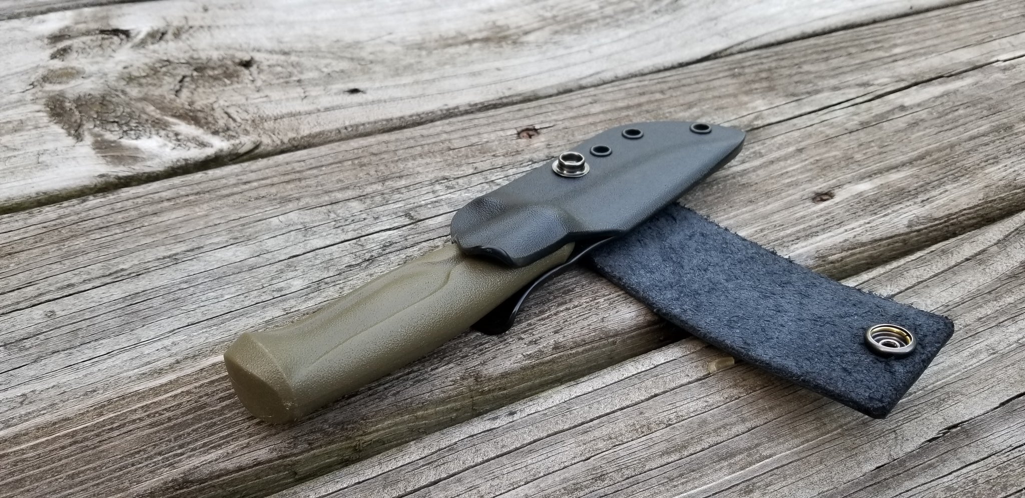Mora Craftline Q 511 Taco style kydex sheath scout carry w/ 1 single snap