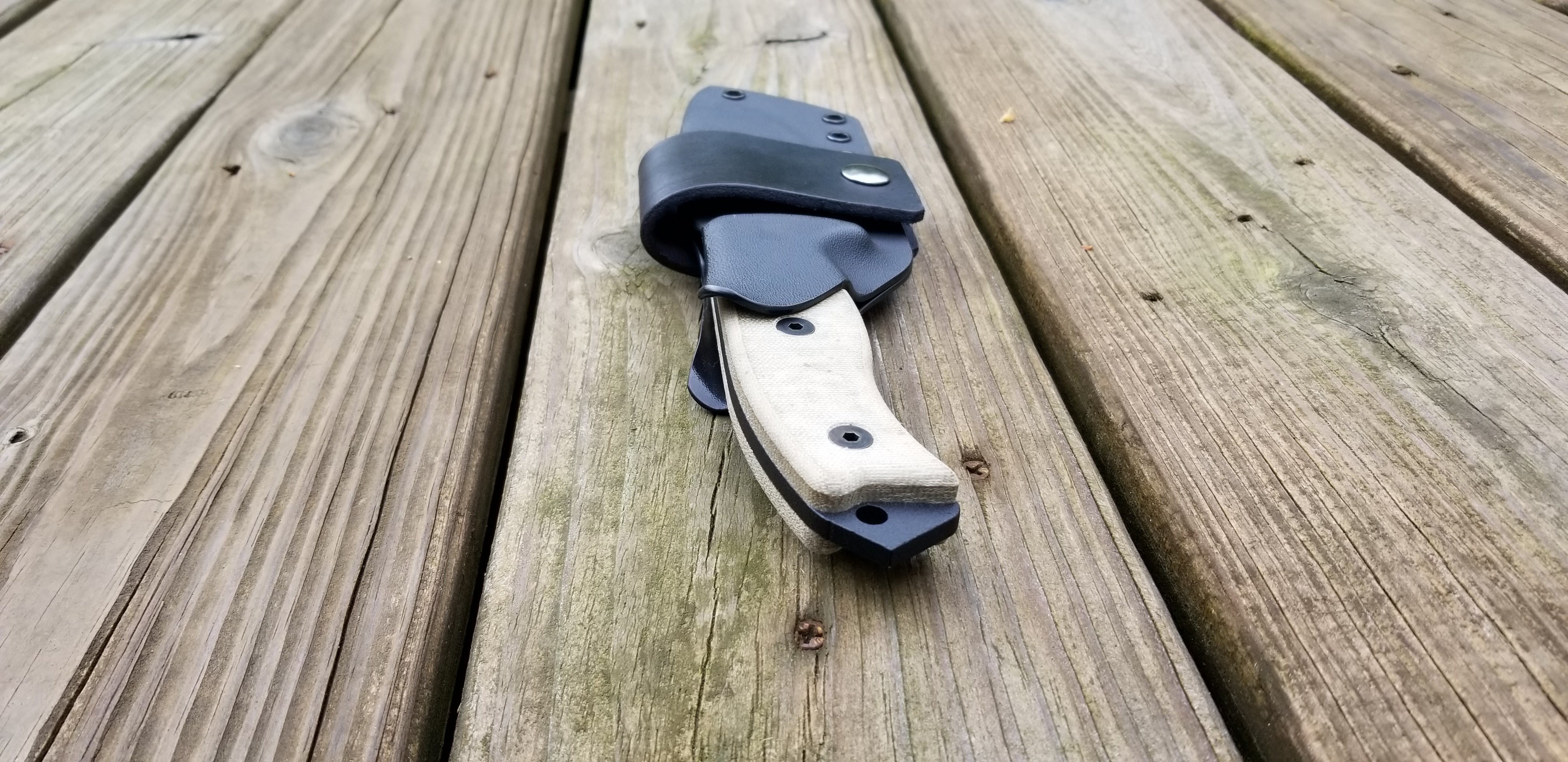Ontario RAT-5 Taco Style kydex sheath (Split thumb ramp