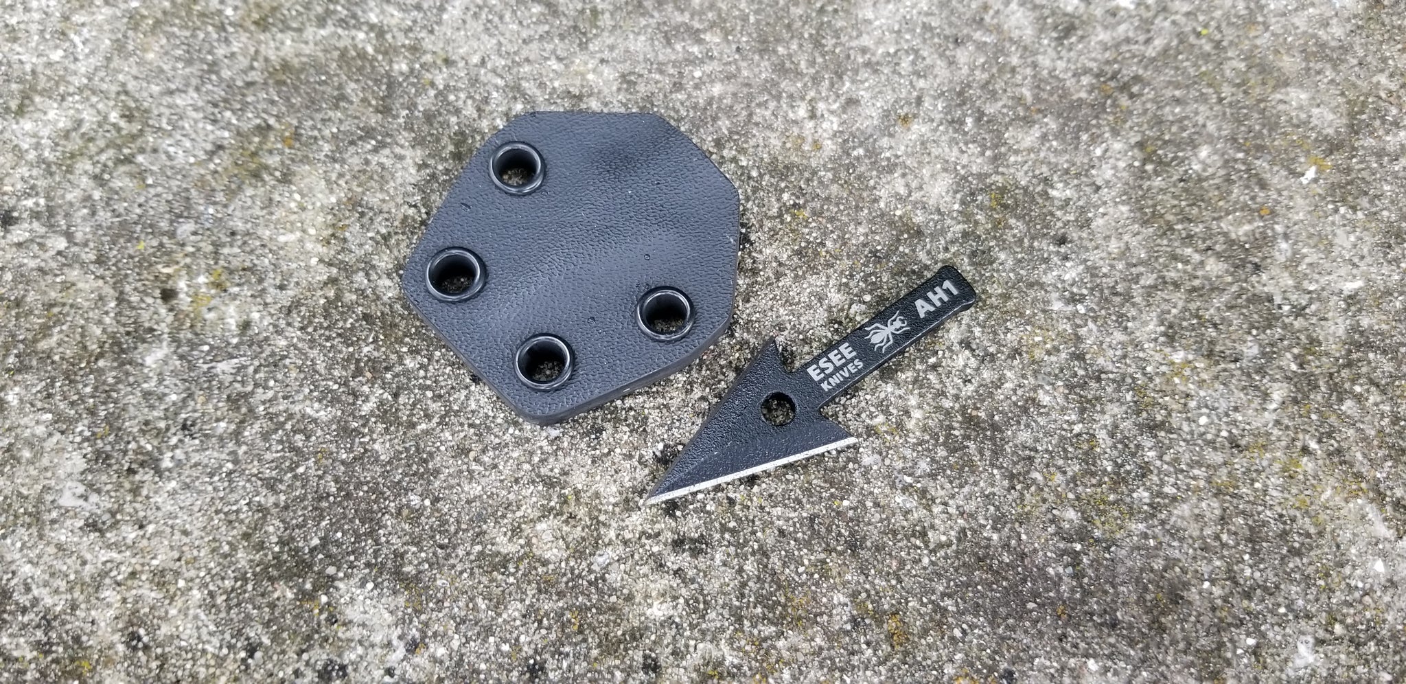 ESEE AH-1 Arrowhead Pancake style kydex sheath "Necker" & Paracord Lanyard