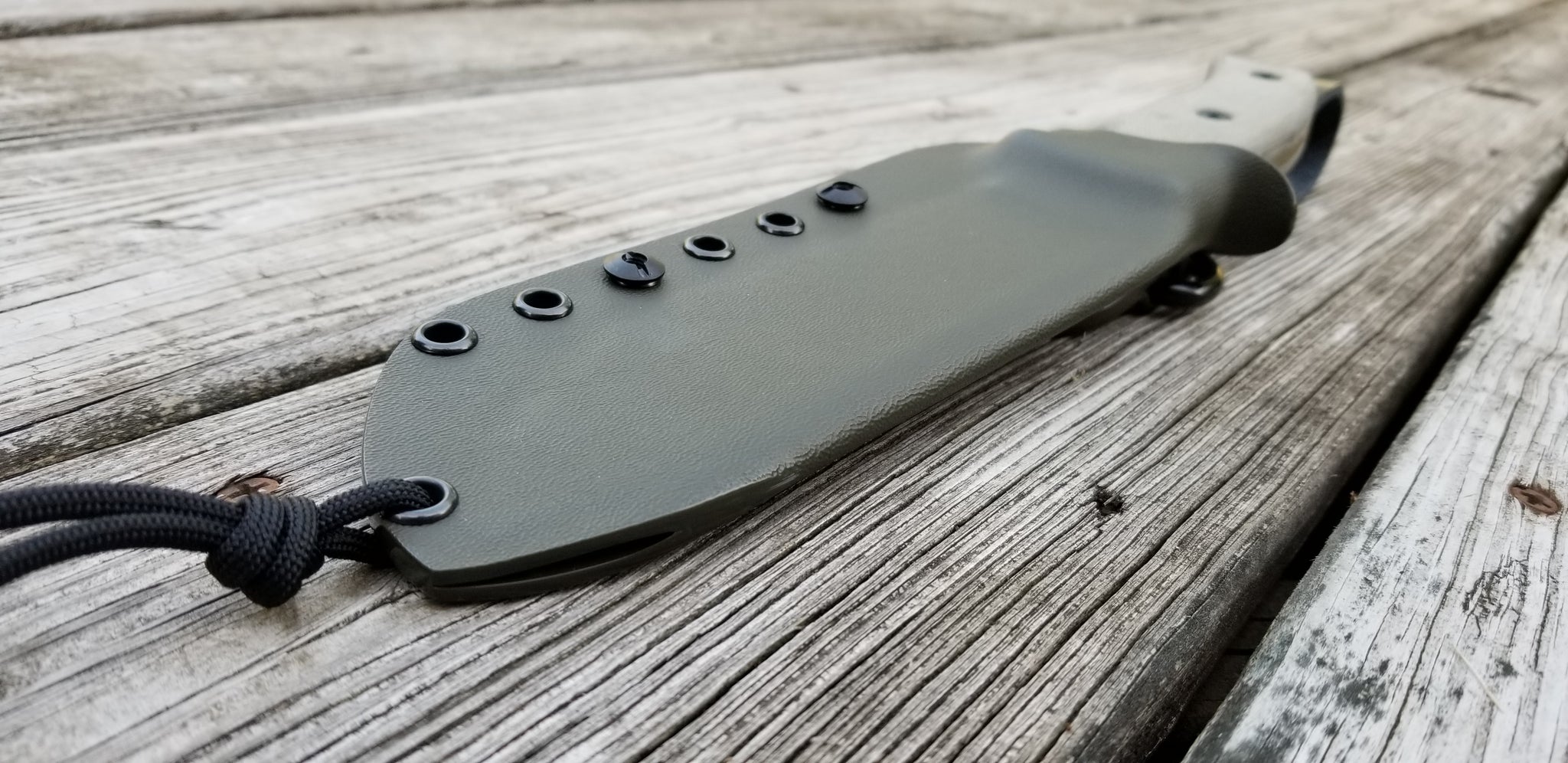 ESEE-6 Custom Taco style Kydex Sheath w/ Leather Loop Kydex Dangler