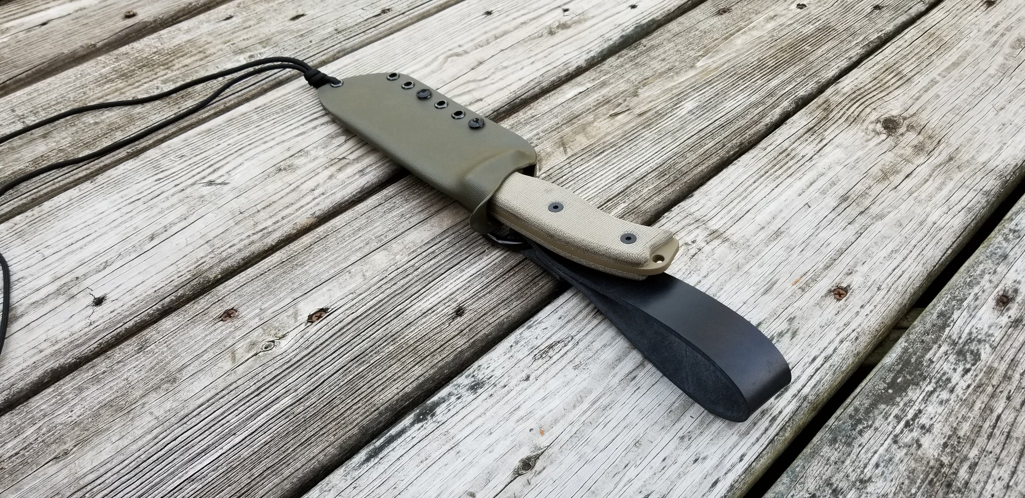 ESEE-6 Custom Taco style Kydex Sheath w/ Leather Loop Kydex Dangler