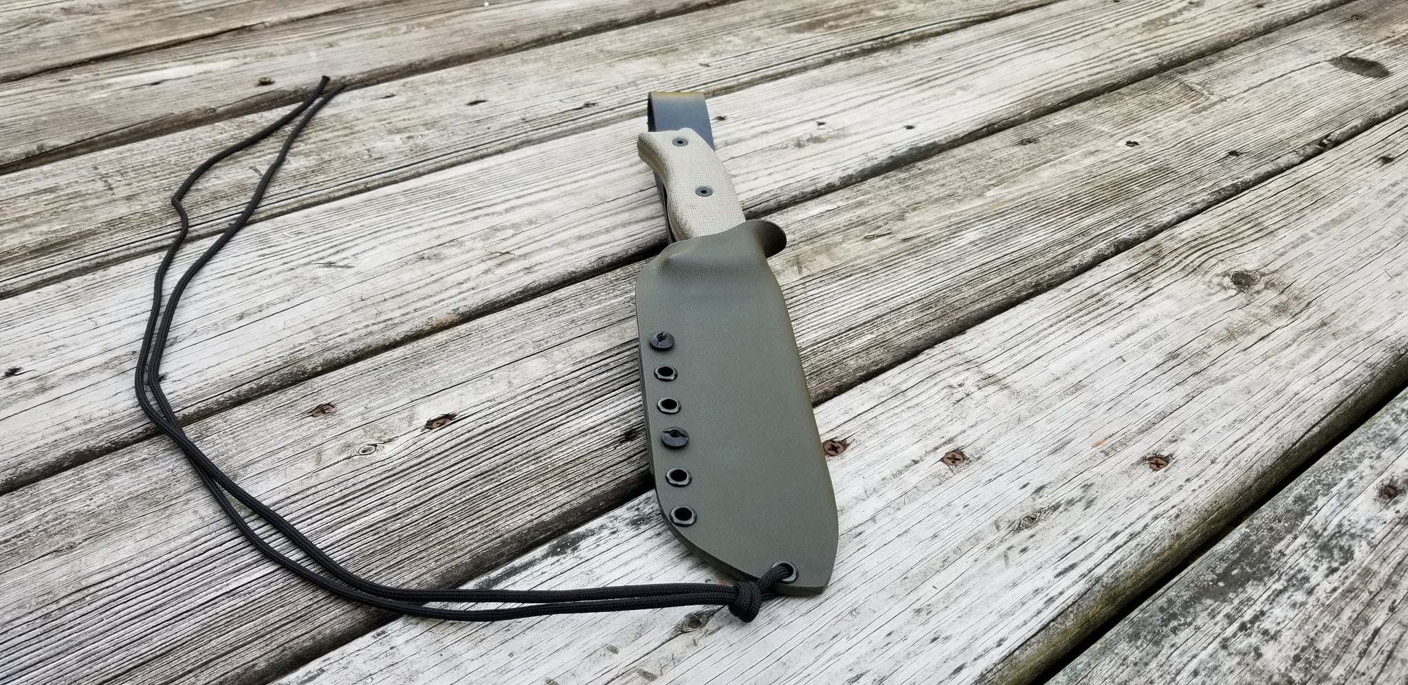 ESEE-6 Custom Taco style Kydex Sheath w/ Leather Loop Kydex Dangler