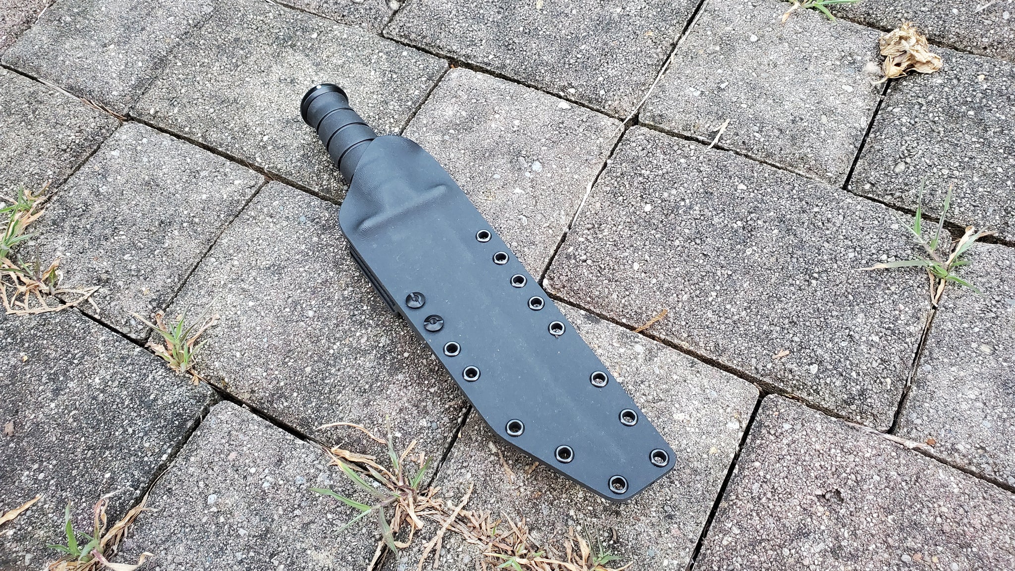 KA-BAR FULL SIZE "1266 MODIFIED TANTO" CUSTOM Pancake style SHEATH w/ Offset Kydex belt loop