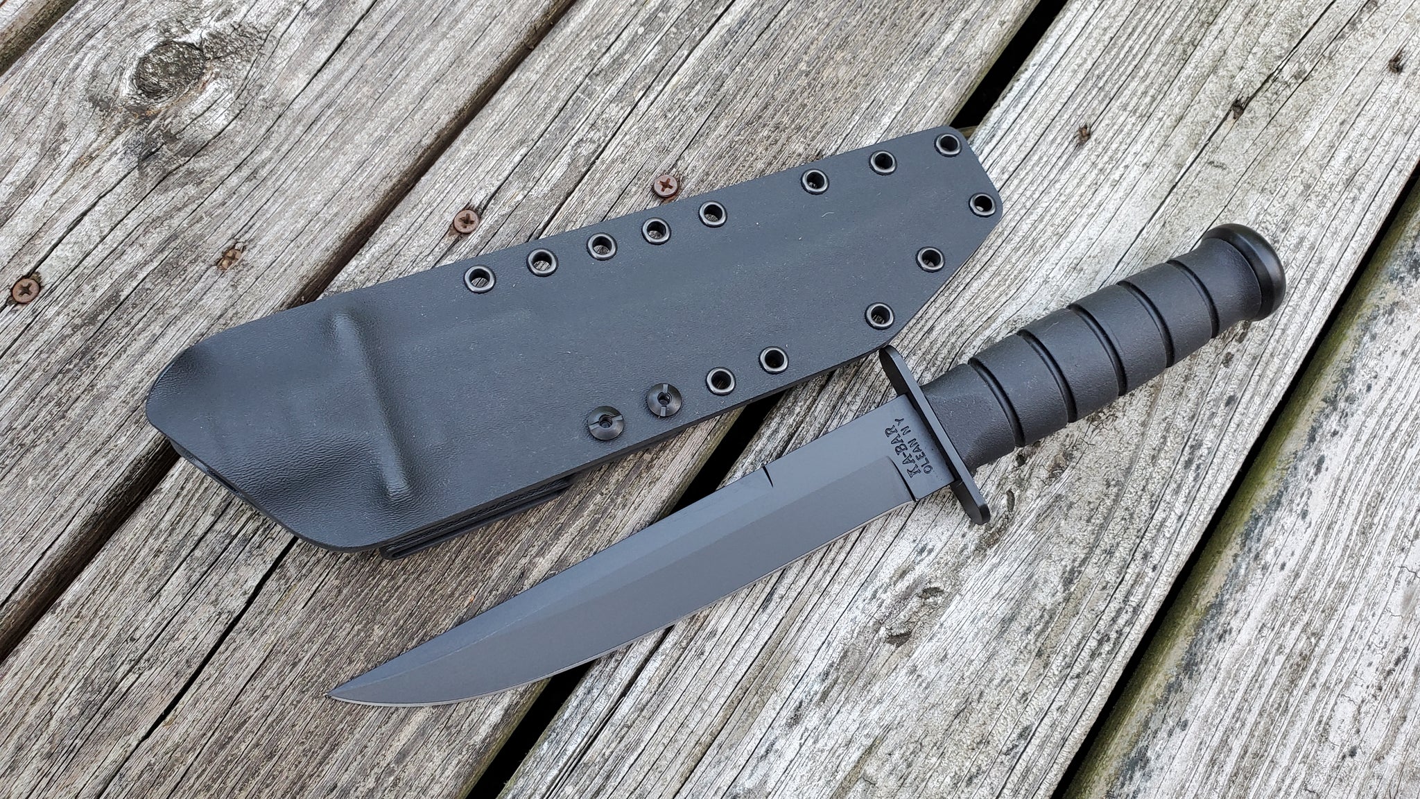 KA-BAR FULL SIZE "1266 MODIFIED TANTO" CUSTOM Pancake style SHEATH w/ Offset Kydex belt loop