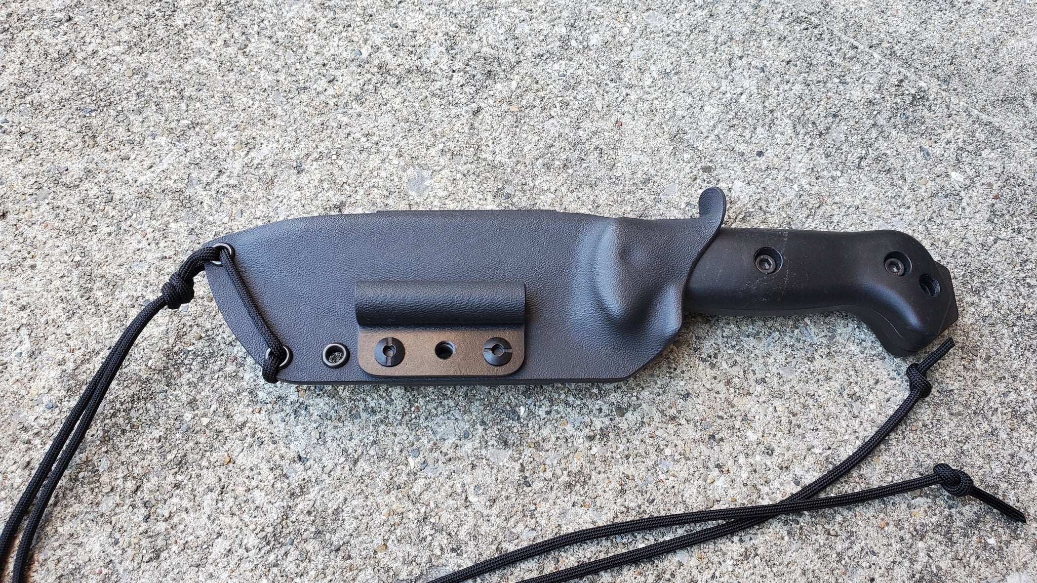 Ka-Bar BK2 Custom Taco style kydex sheath w/ J-Clip style Scout belt attach. and Firesteel Holder