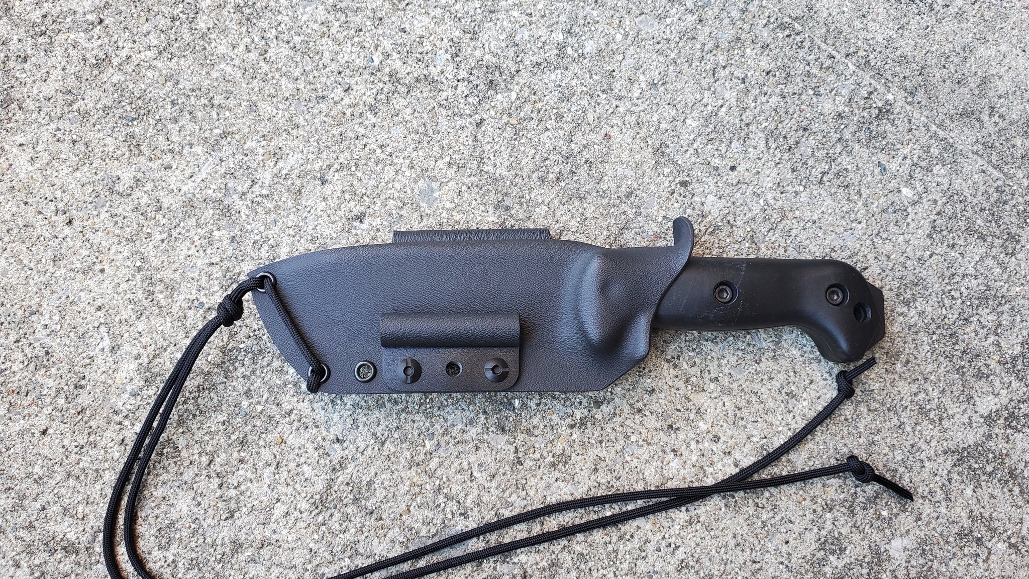 Ka-Bar BK2 Custom Taco style kydex sheath w/ J-Clip style Scout belt attach. and Firesteel Holder