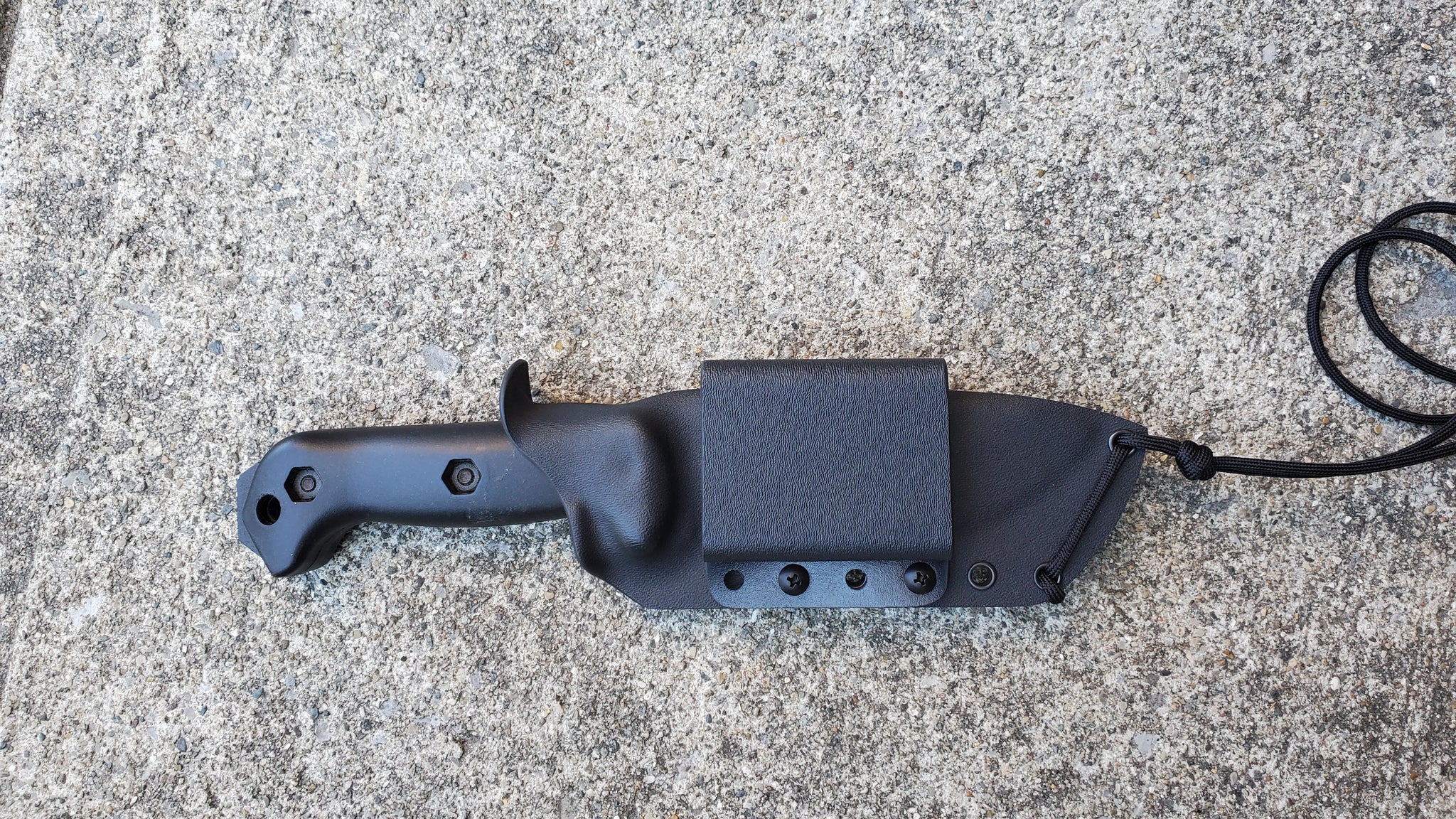 Ka-Bar BK2 Custom Taco style kydex sheath w/ J-Clip style Scout belt attach. and Firesteel Holder