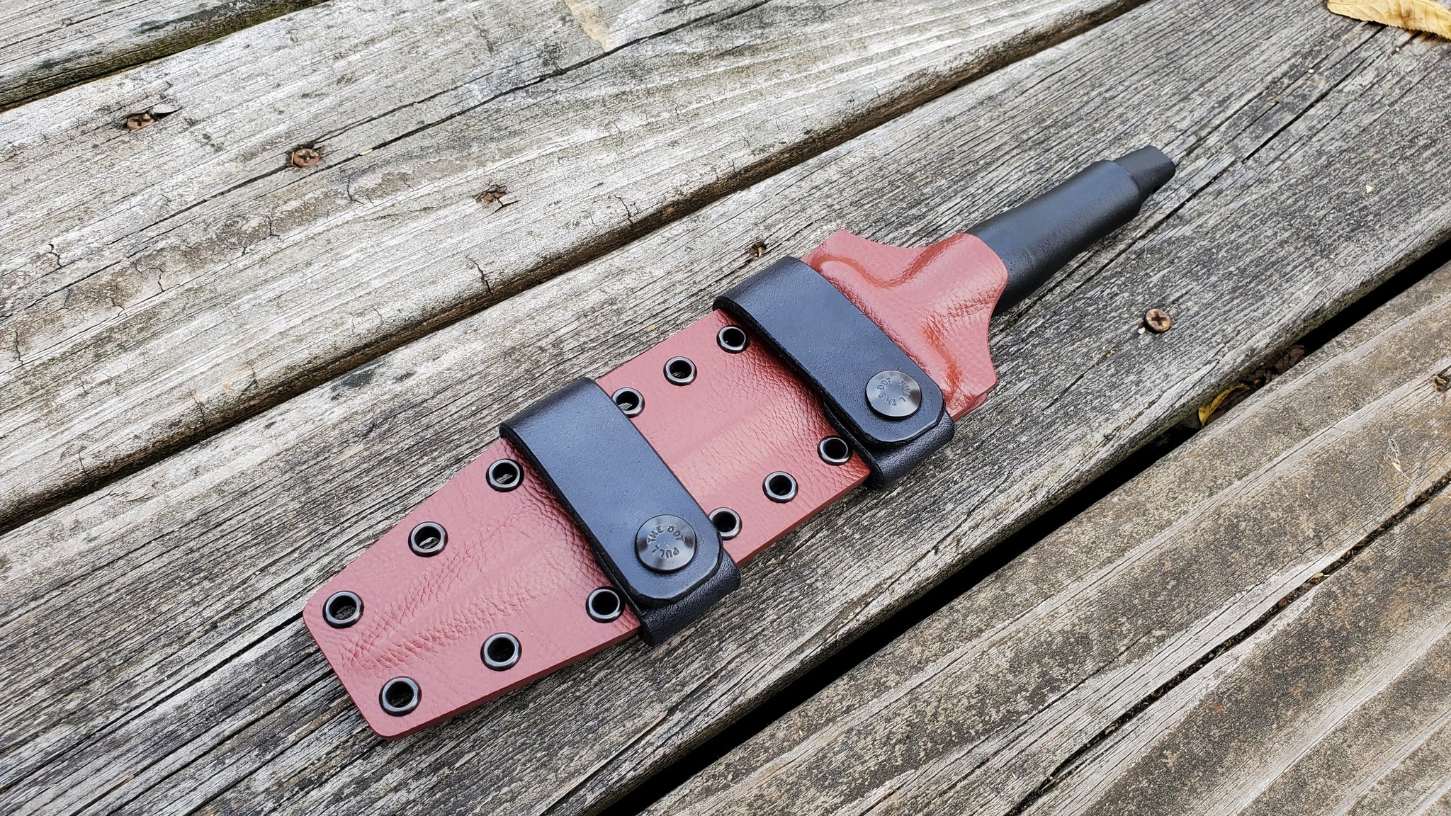 Gerber " MARK II " Kydex sheath, Scout Carry Leather Straps