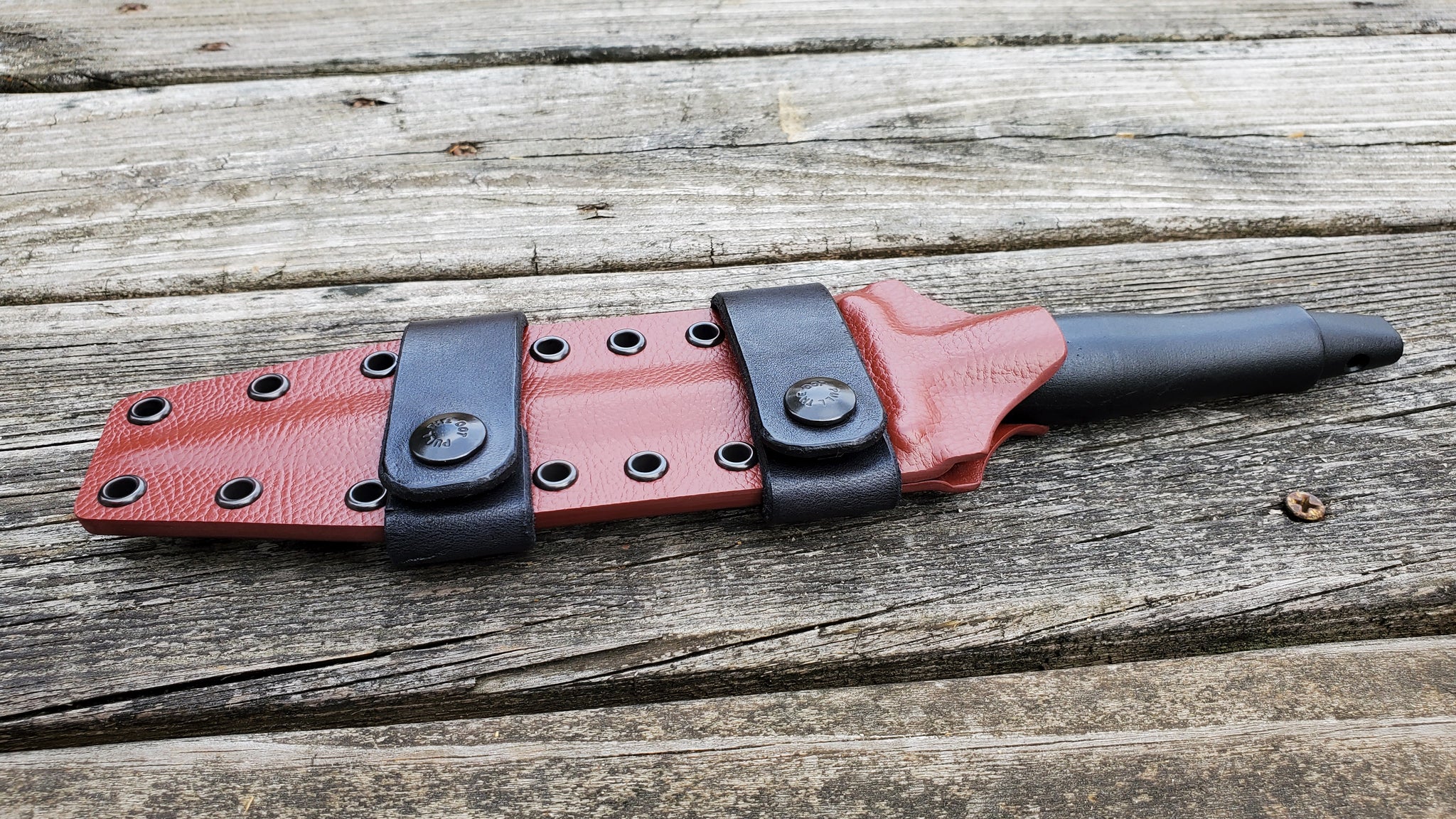 Gerber " MARK II " Kydex sheath, Scout Carry Leather Straps