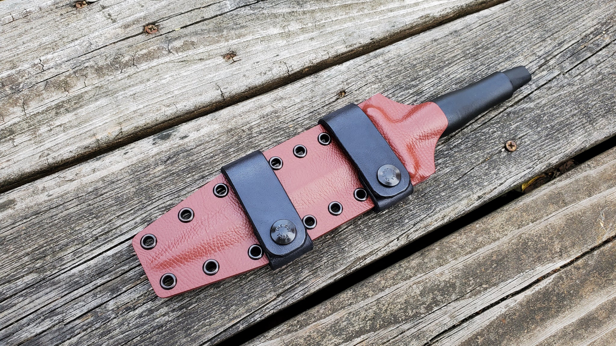 Gerber " MARK II " Kydex sheath, Scout Carry Leather Straps