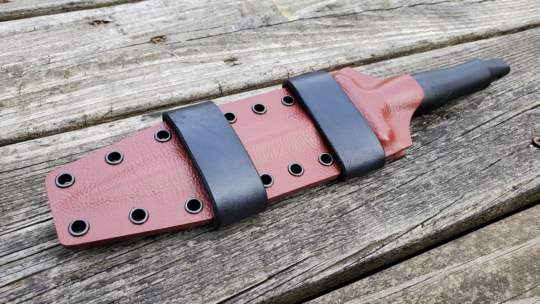 Gerber " MARK II " Kydex sheath, Scout Carry Leather Straps