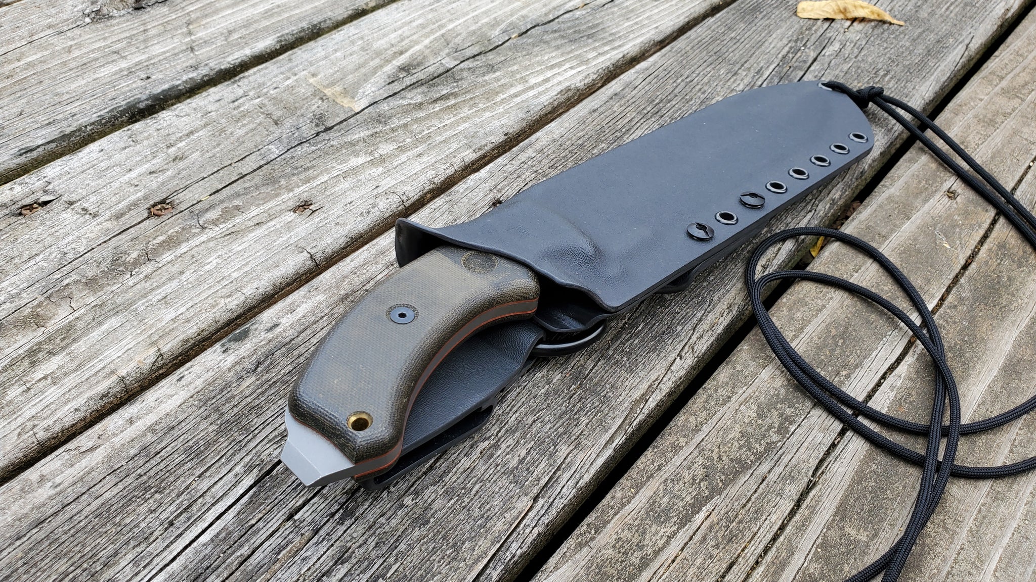 TOPS "TAHOMA FIELD KNIFE" Taco Style Kydex Sheath &CLIP Kydex Dangler