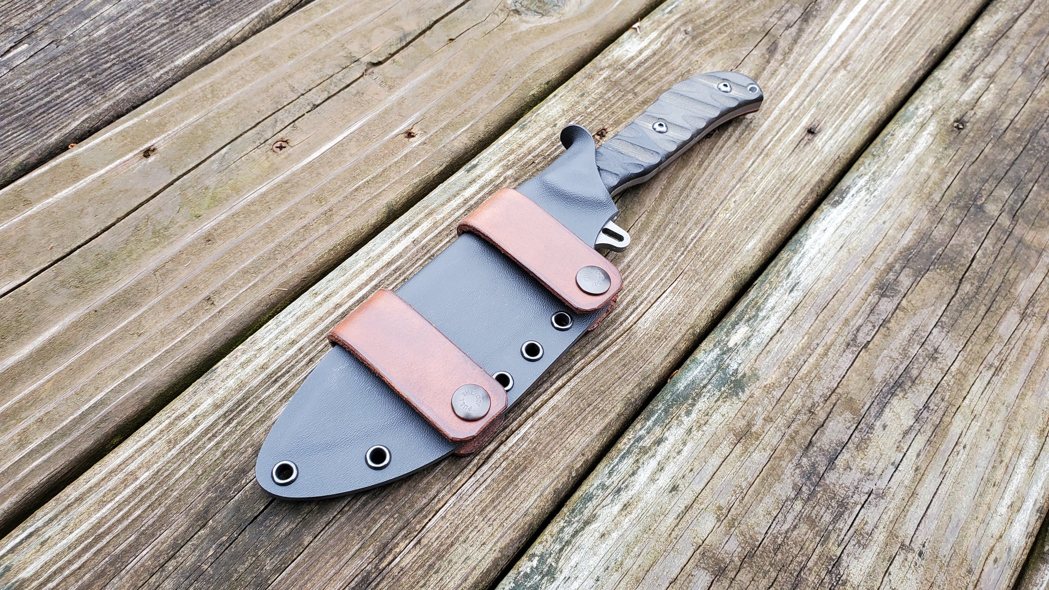 TOPS SILENT HERO custom Taco kydex sheath w/ Leather Scout Straps