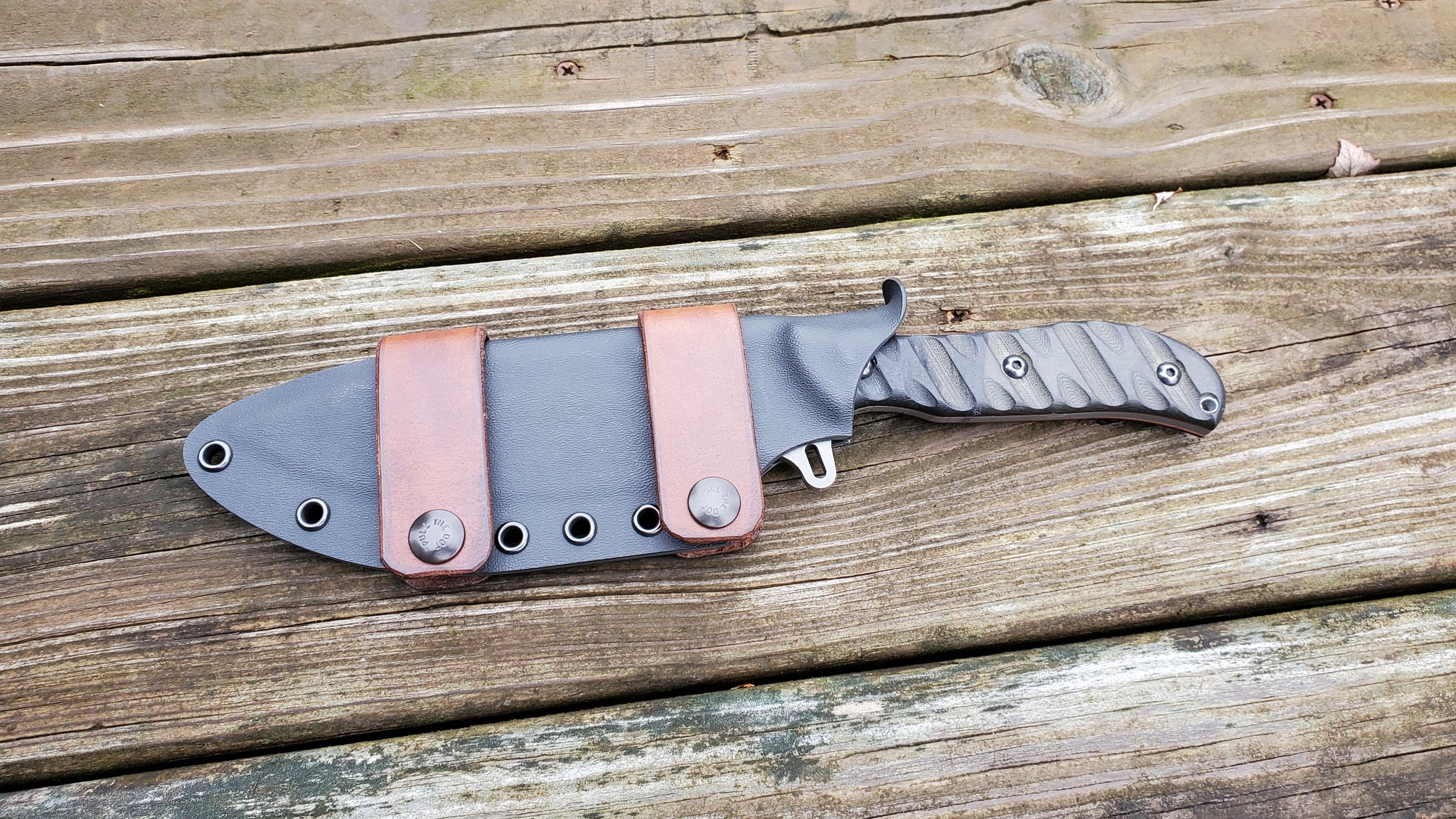 TOPS SILENT HERO custom Taco kydex sheath w/ Leather Scout Straps