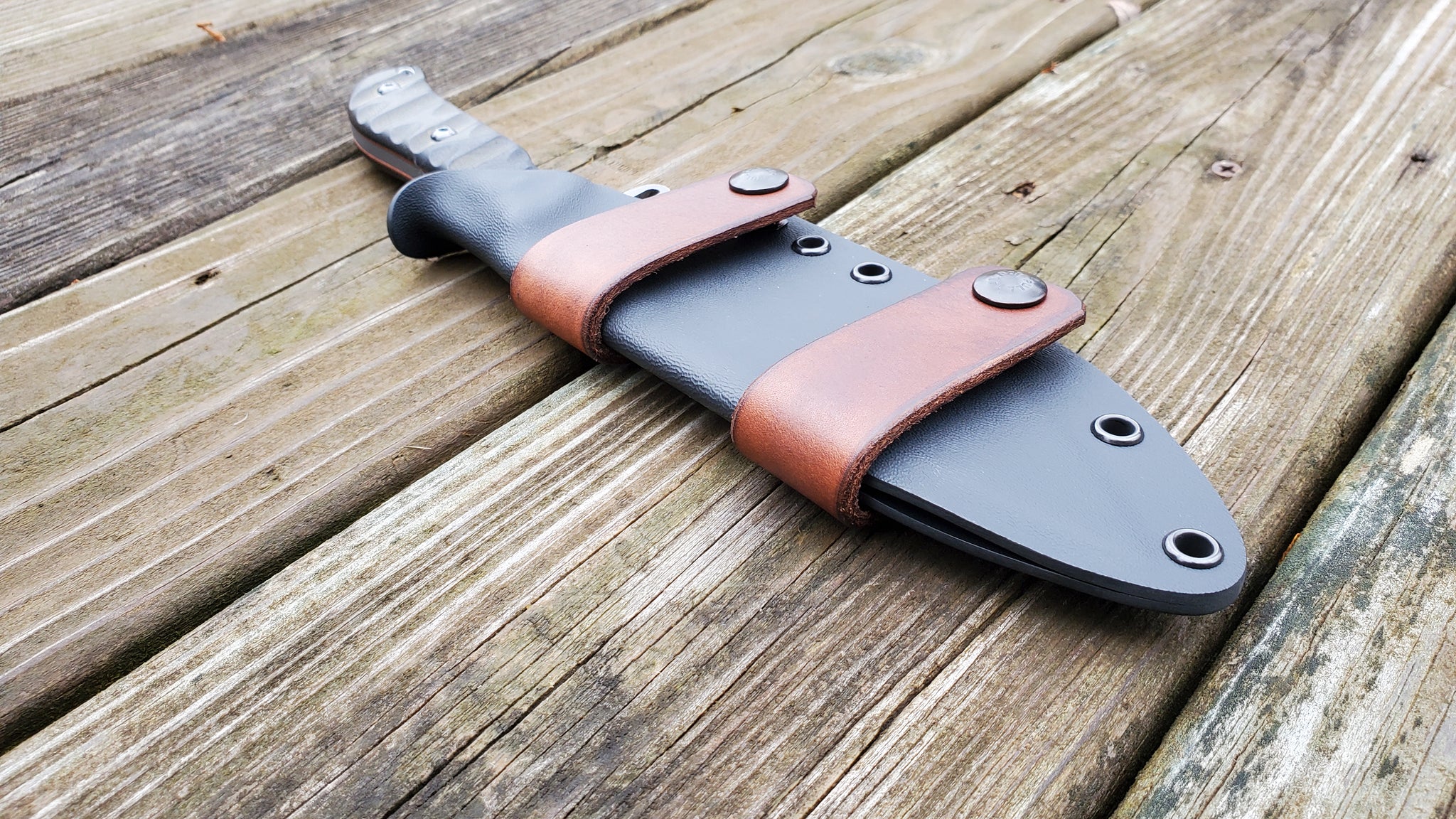 TOPS SILENT HERO custom Taco kydex sheath w/ Leather Scout Straps