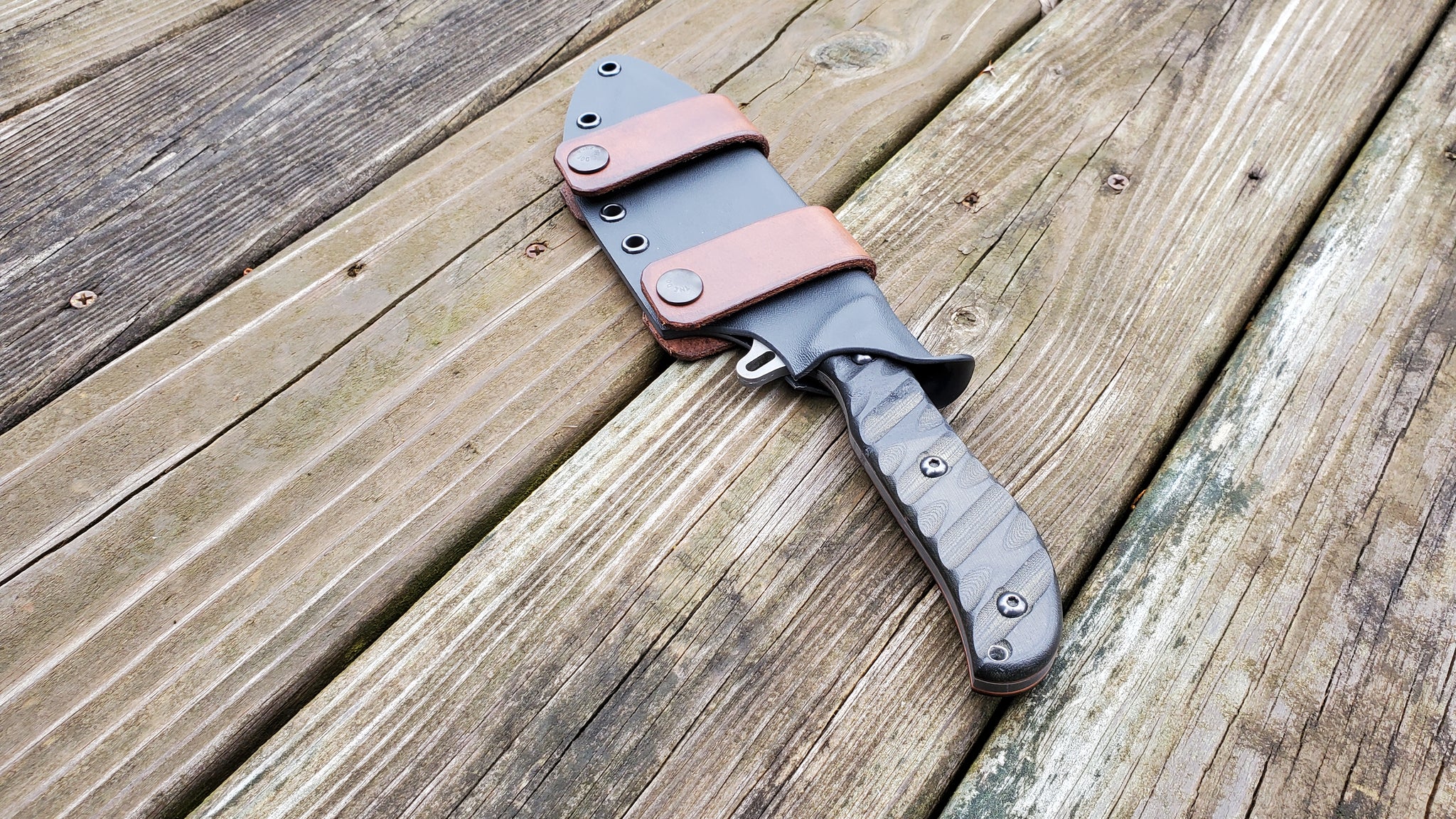 TOPS SILENT HERO custom Taco kydex sheath w/ Leather Scout Straps