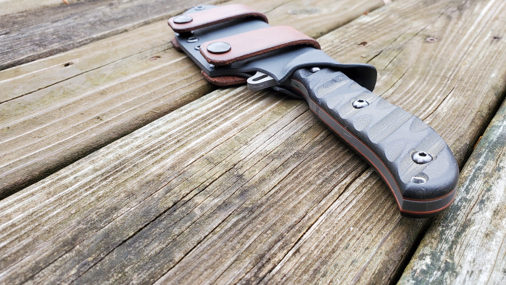 TOPS SILENT HERO custom Taco kydex sheath w/ Leather Scout Straps