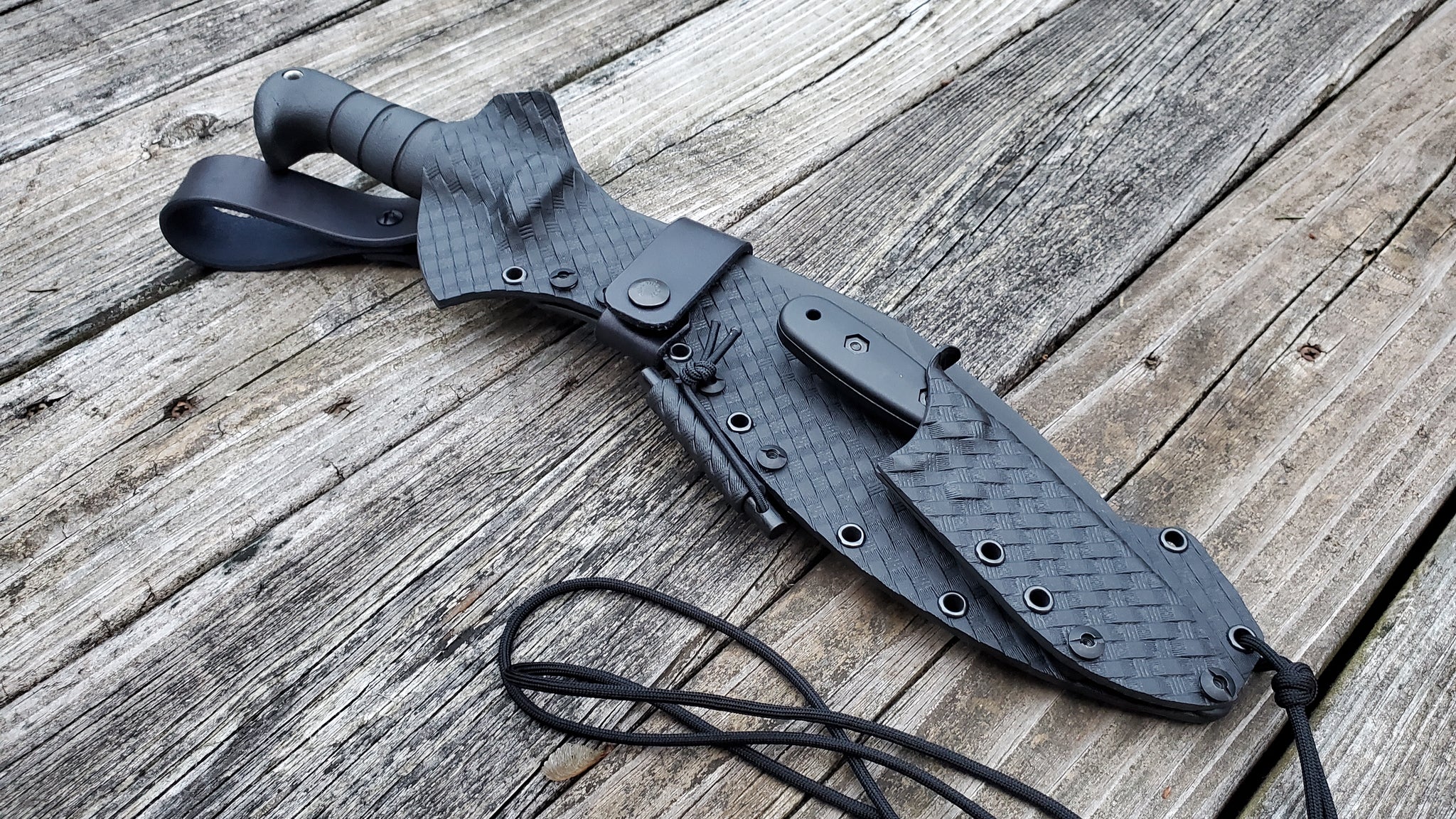 KA-BAR KUKRI #1249 custom "piggy back" Pancake style Kydex Sheath