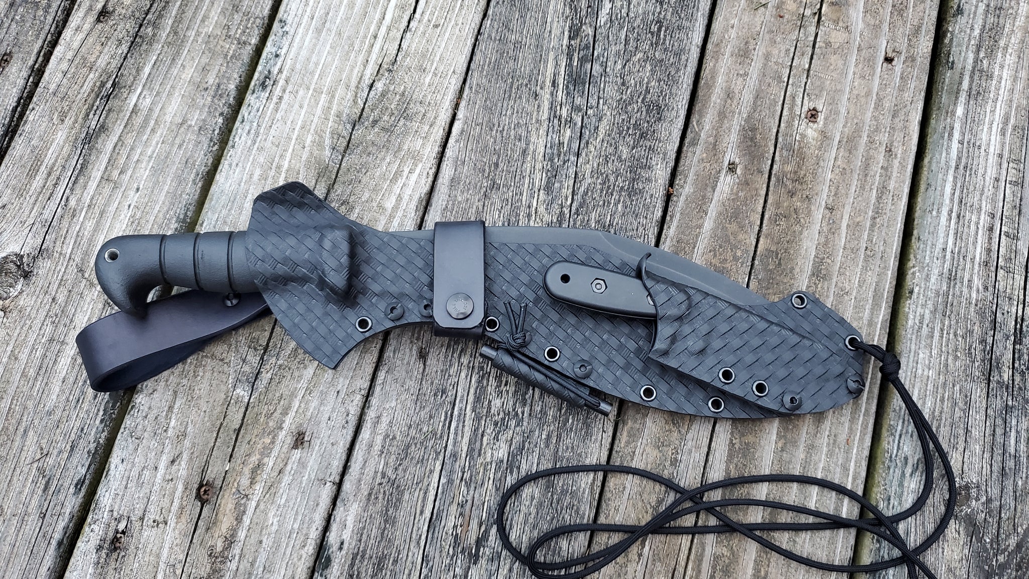 KA-BAR KUKRI #1249 custom "piggy back" Pancake style Kydex Sheath