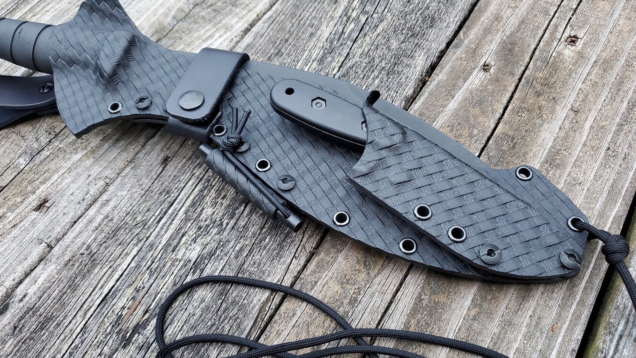 KA-BAR KUKRI #1249 custom "piggy back" Pancake style Kydex Sheath