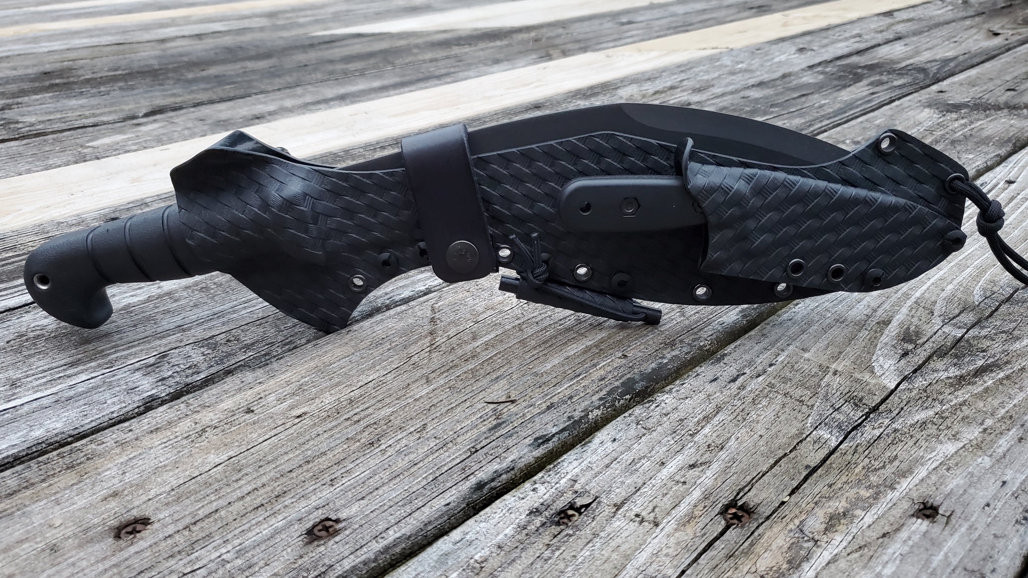 KA-BAR KUKRI #1249 custom "piggy back" Pancake style Kydex Sheath